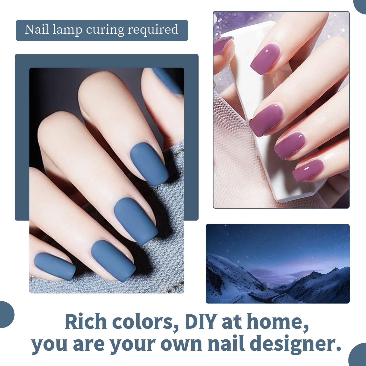 JODSONE Gel Nail Set 20+3 Colors High Shine Gorgeous Gel Polish Base Top Matte Coat Nice Gifts Show Charm(60SET 06) - view 4