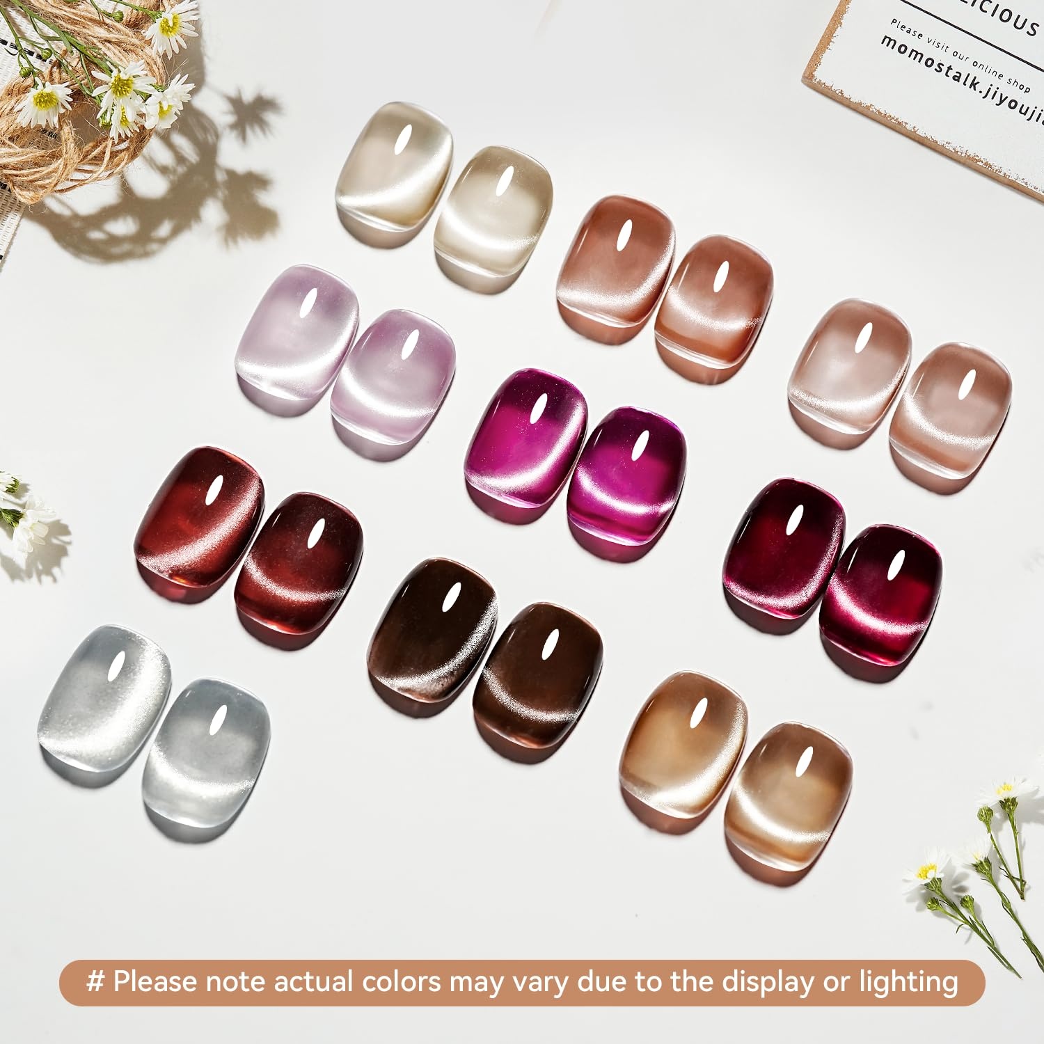 JODSONE Gel Nail Set 20+3 Colors High Shine Gorgeous Gel Polish Base Top Matte Coat Nice Gifts Show Charm(10Color-CE-01) - view 3