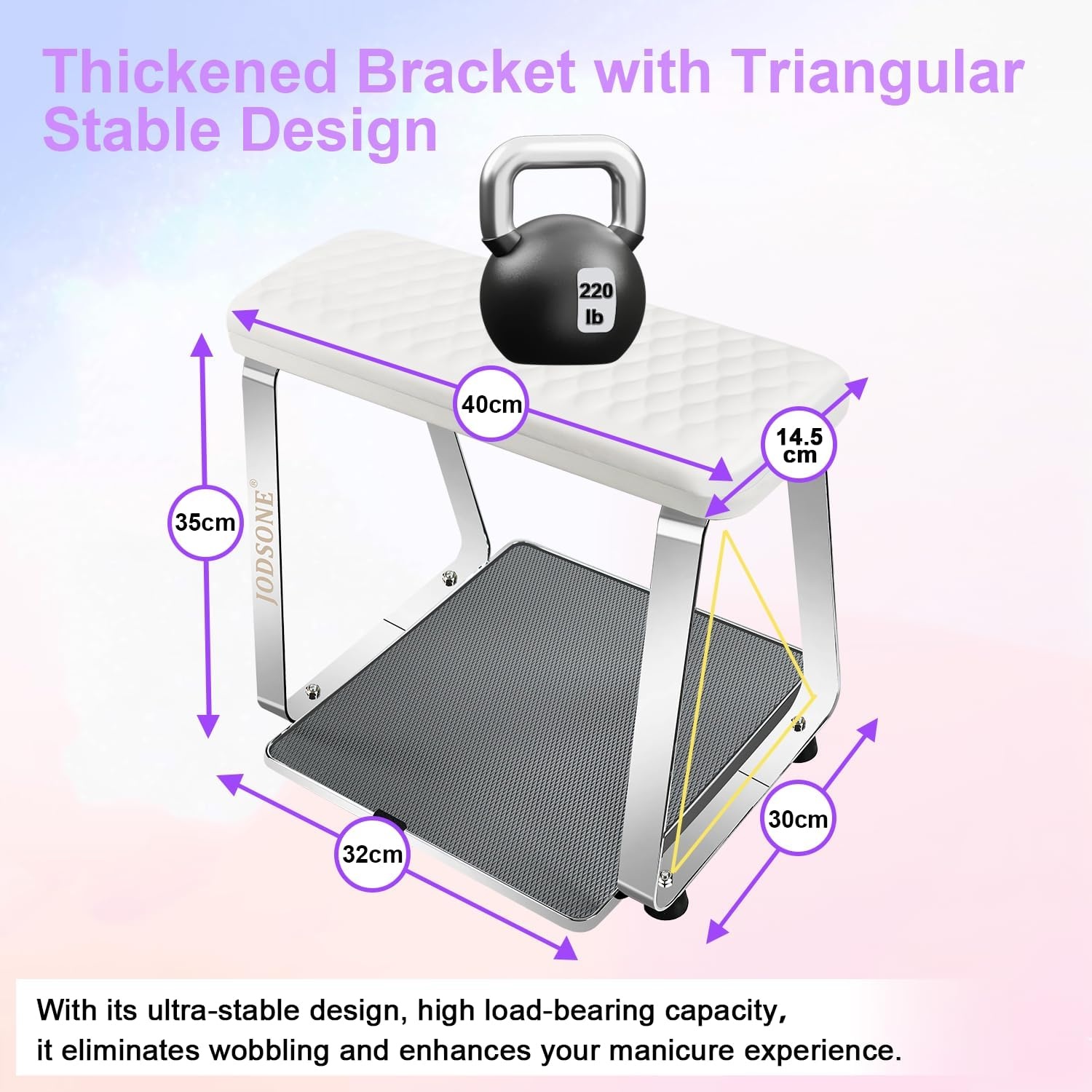 JODSONE Pedicure Foot Rest for Nails Tech with Soft Cushion,Pedicure Stool,Nail Stand,Detachable Stainless Manicure Foot Rest for Home and Salon Use Pedicure Station - view 4