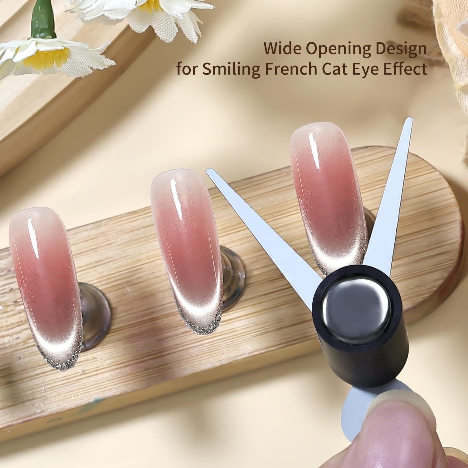 JODSONE 16.5ml Cat Eye Gel Nail Polish Silver Glitter Magnetic Reflective Translucent Need U V Curing(French Cat Eye Magnet) - view 5