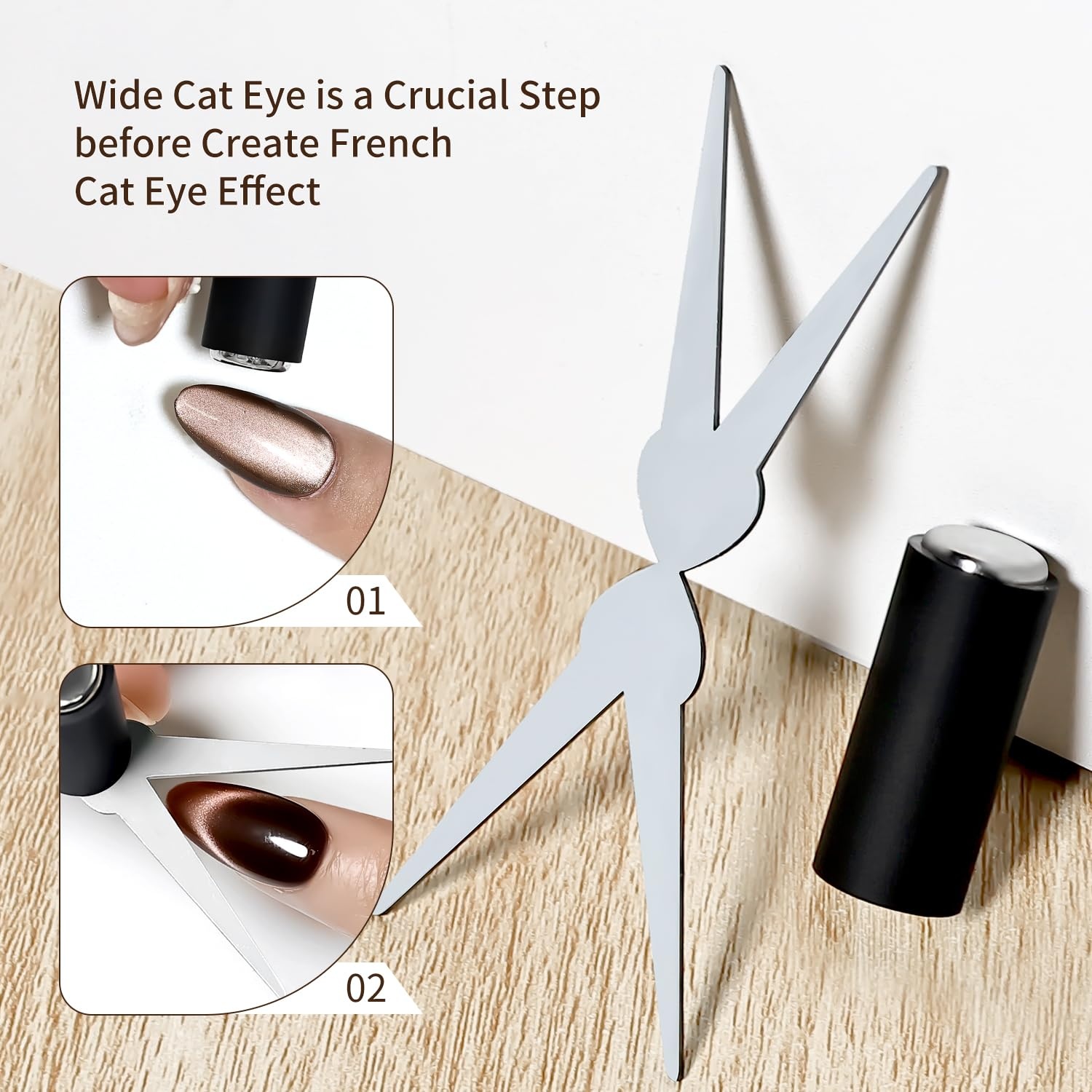 JODSONE 16.5ml Cat Eye Gel Nail Polish Silver Glitter Magnetic Reflective Translucent Need U V Curing(French Cat Eye Magnet) - view 6