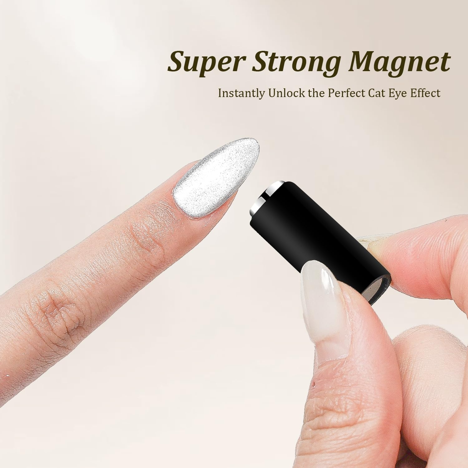 JODSONE 3-in-1 Cat-Eye Magnet Nail Art Tool,Cylindrical & Ball Magnet Pens,Flexible Multi-Effect Magnet for Cat Eye Gel Polish DIY Home Salon(Magnet Only, No Gel Included)(M04-Black Hole Cat Eye Magnet) - view 2