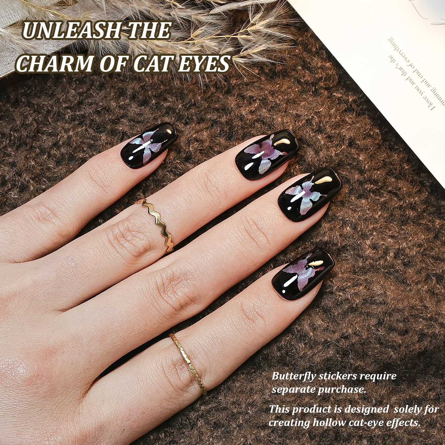 JODSONE 3-in-1 Cat-Eye Magnet Nail Art Tool,Cylindrical & Ball Magnet Pens,Flexible Multi-Effect Magnet for Cat Eye Gel Polish DIY Home Salon(Magnet Only, No Gel Included)(M04-Black Hole Cat Eye Magnet) - view 6