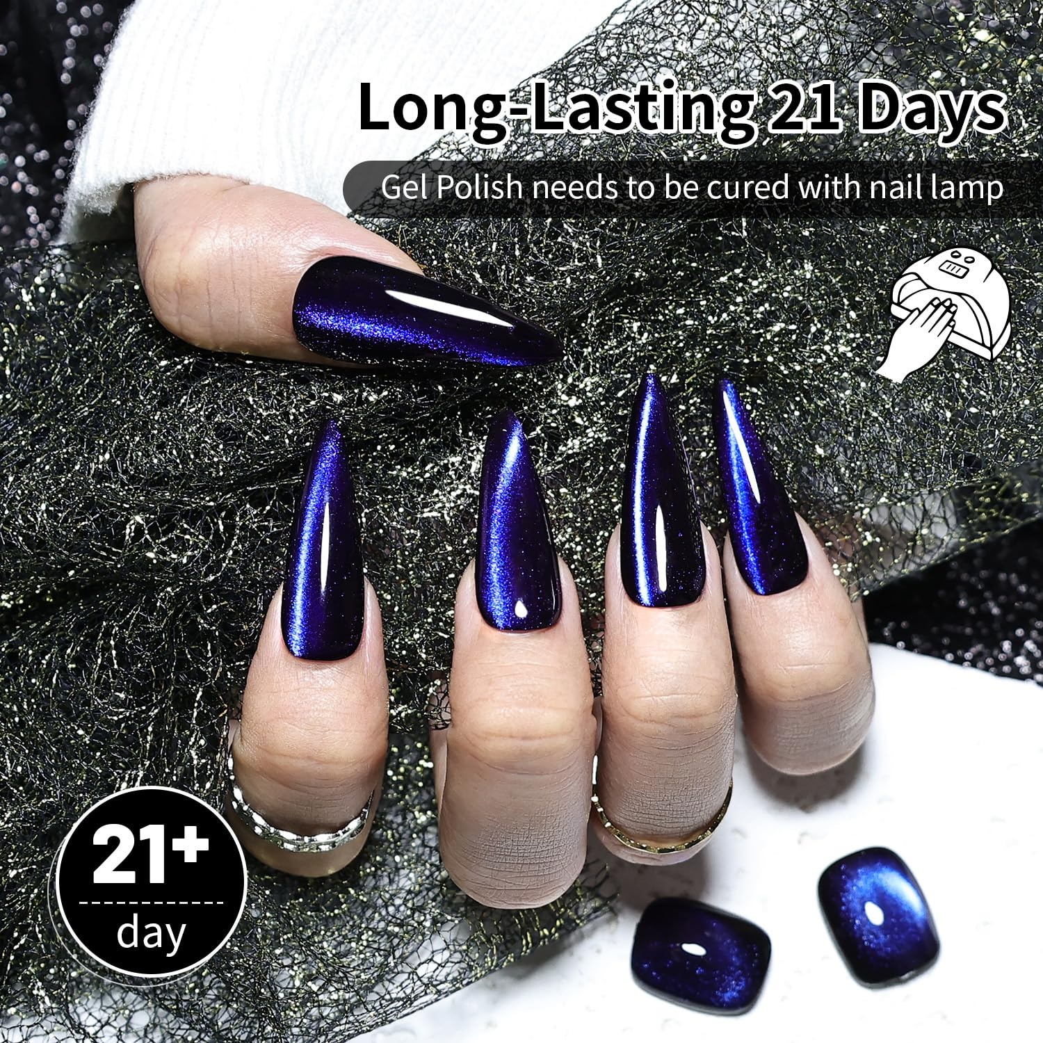 JODSONE Cat Eye Gel Nail Polish Set 10 Colors with Base Coat and Top Coat Magnetic Stick DIY Nail Art at Home(10Color-CE-16) - view 6
