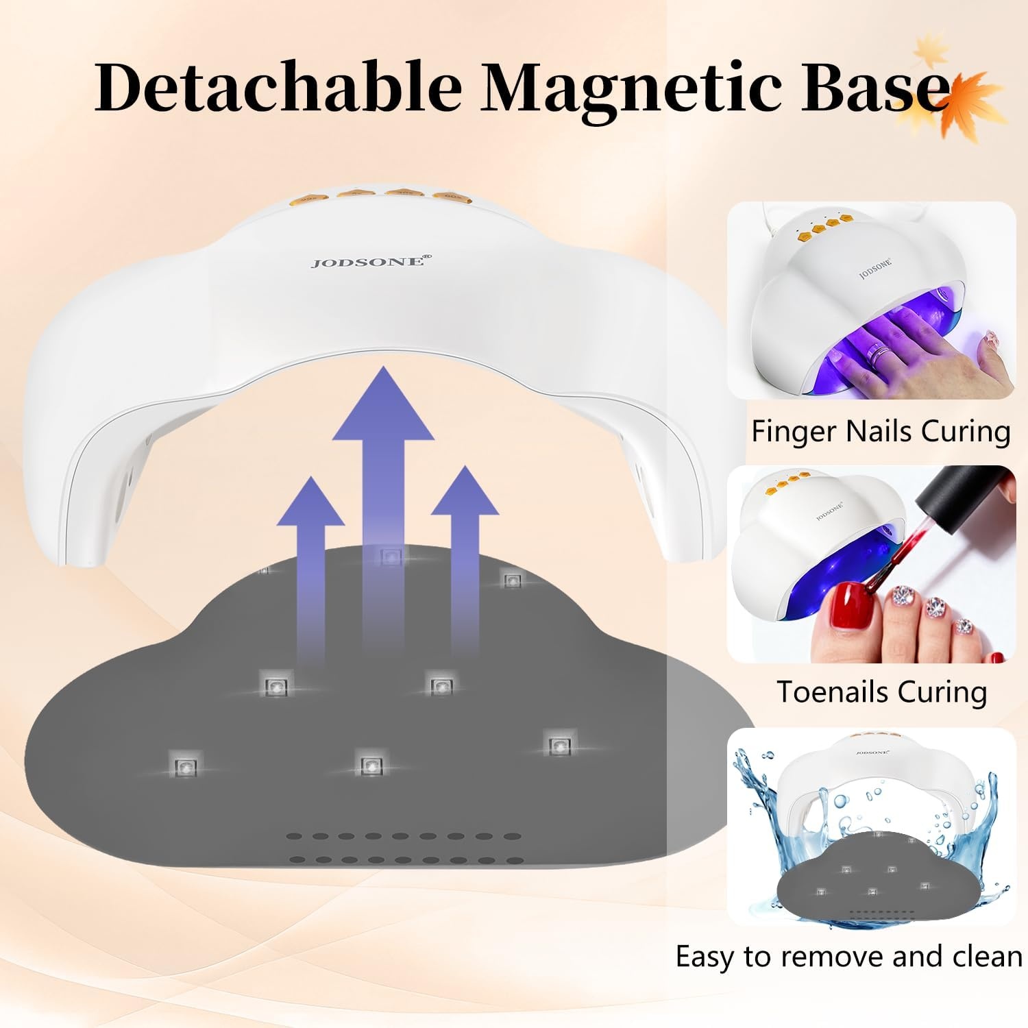 JODSONE Cloud-Shaped Nail Lamp with 4 Timers & Automatic Sensor for Home Dryer Manicure White(A002) - view 3