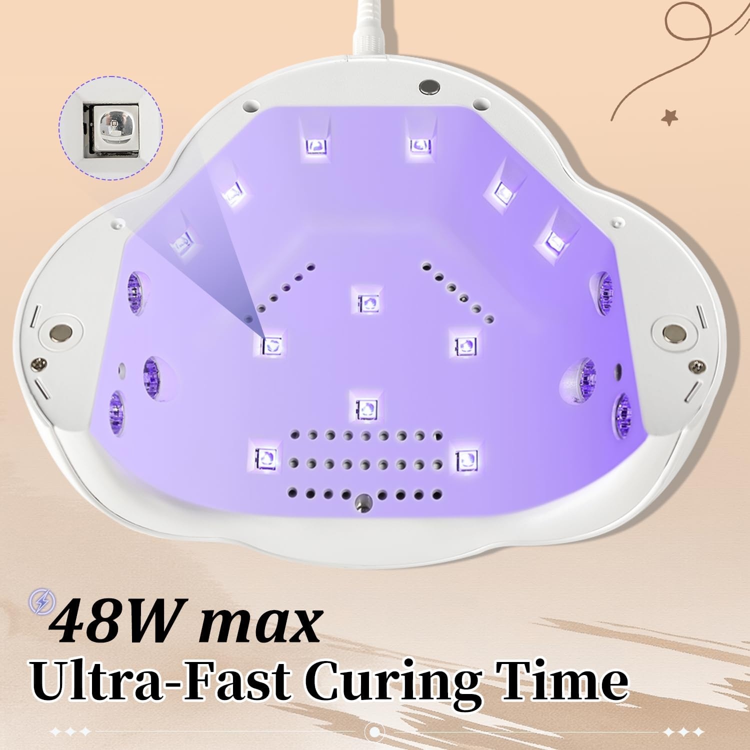 JODSONE Cloud-Shaped Nail Lamp with 4 Timers & Automatic Sensor for Home Dryer Manicure White(A002) - view 4