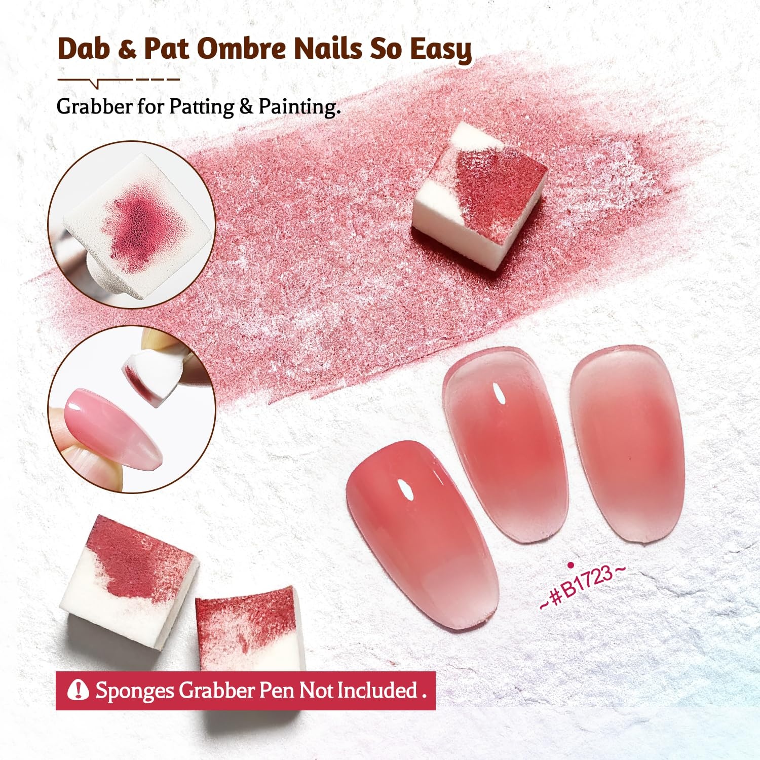JODSONE Sponge Pat Paint Nail Gel 9 Colors French Gradient Gel Nail Blush Blooming At Home DIY Nail Art Designs(9Color-PPG-3) - view 2