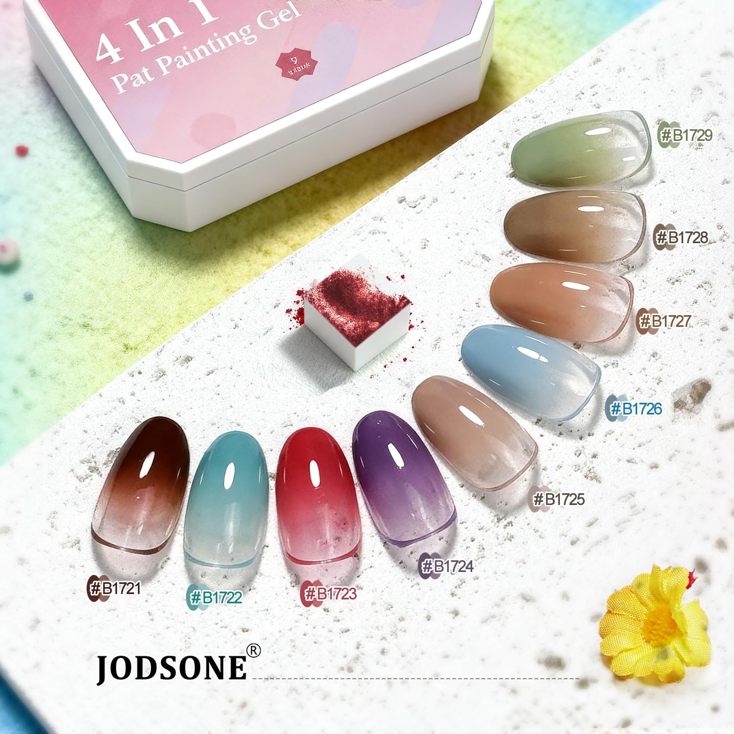 JODSONE Sponge Pat Paint Nail Gel 9 Colors French Gradient Gel Nail Blush Blooming At Home DIY Nail Art Designs(9Color-PPG-3) - view 8