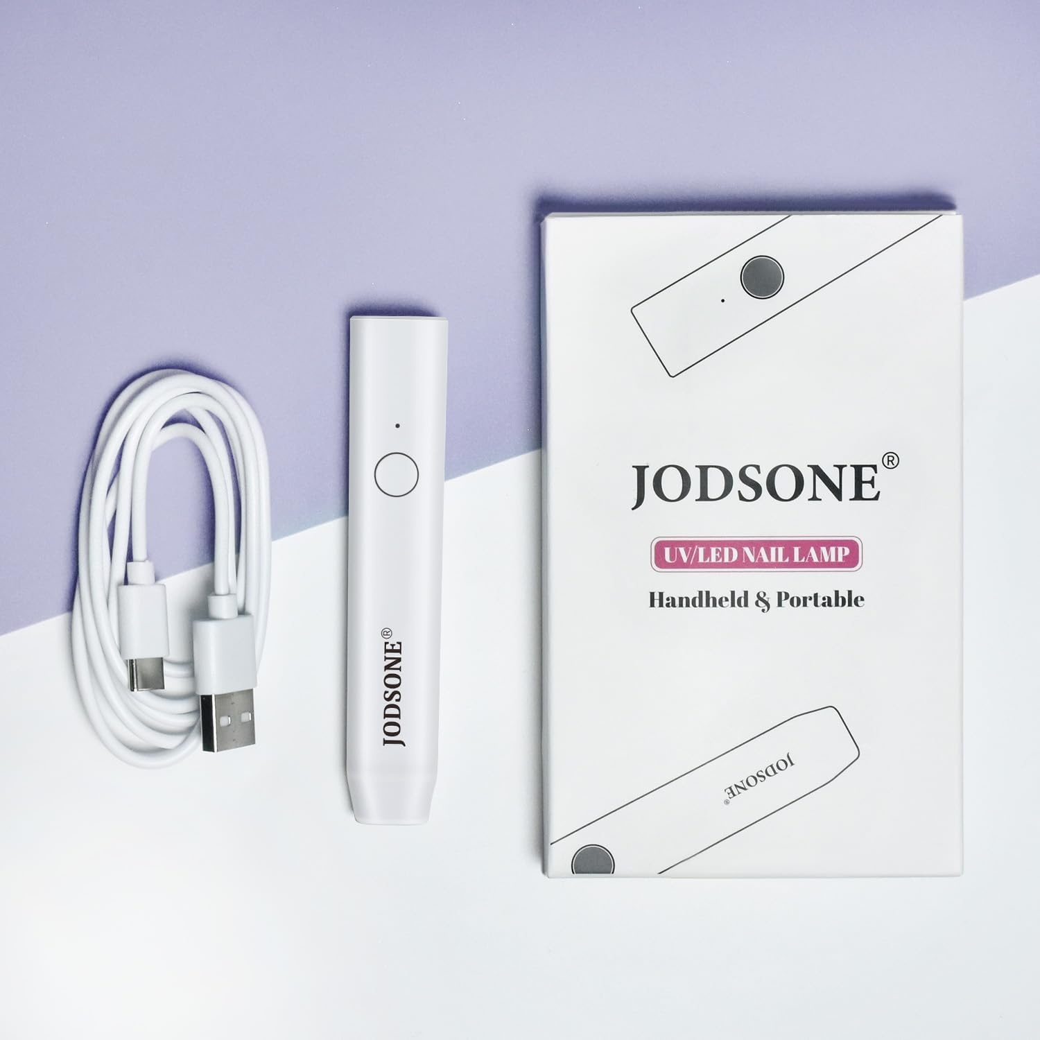 JODSONE Handheld Small U V Nail Lamp with Magnet and LCD Display Rechargeable Portable Mini Nail Lamp for Home DIY Manicure Pink(Light White) - view 6