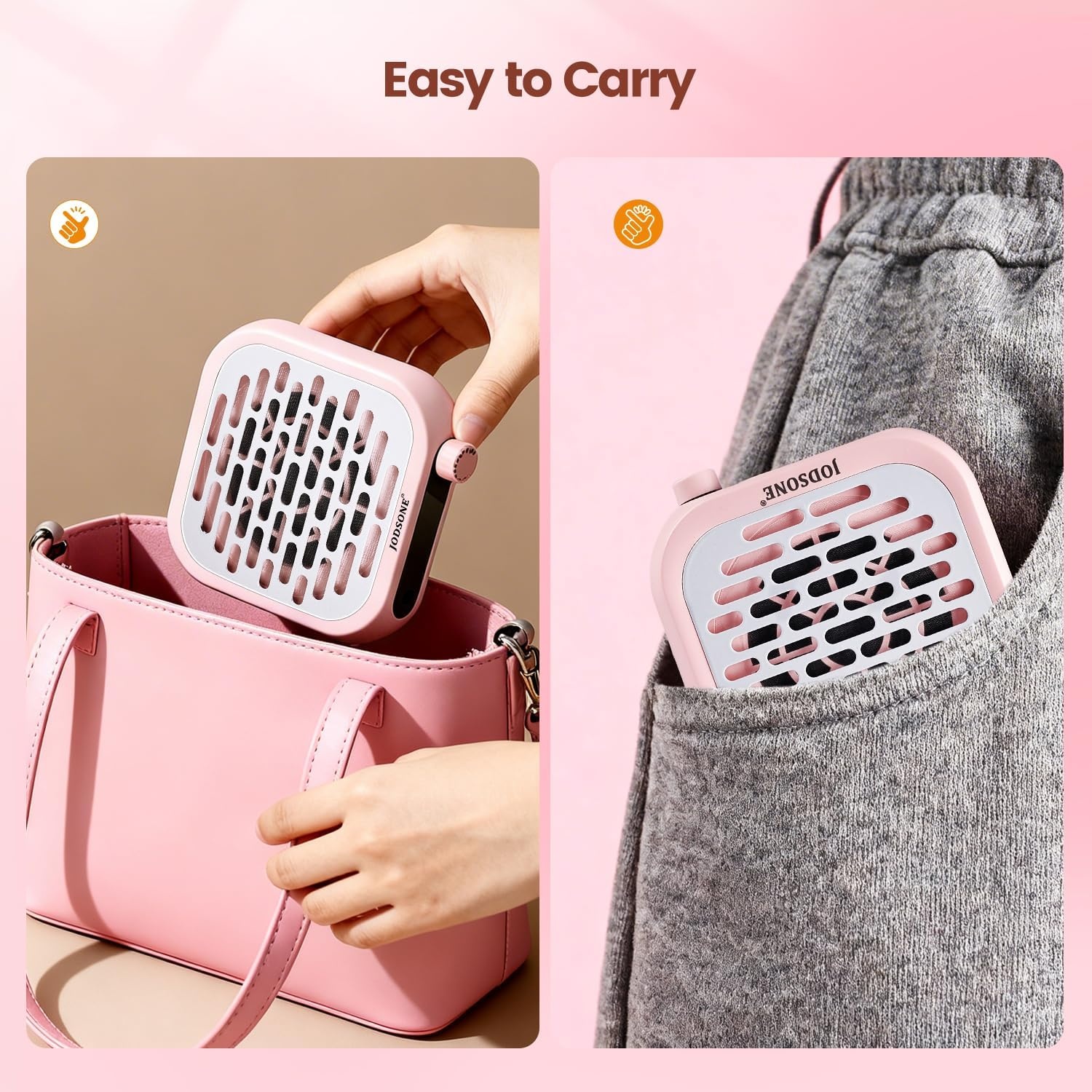 JODSONE 6000RPM Mini Nail Dust Collector PocketSized Low Noise Powerful Suction Portable Nail Salon with 30 Filters Purple(Mini-pink) - view 2