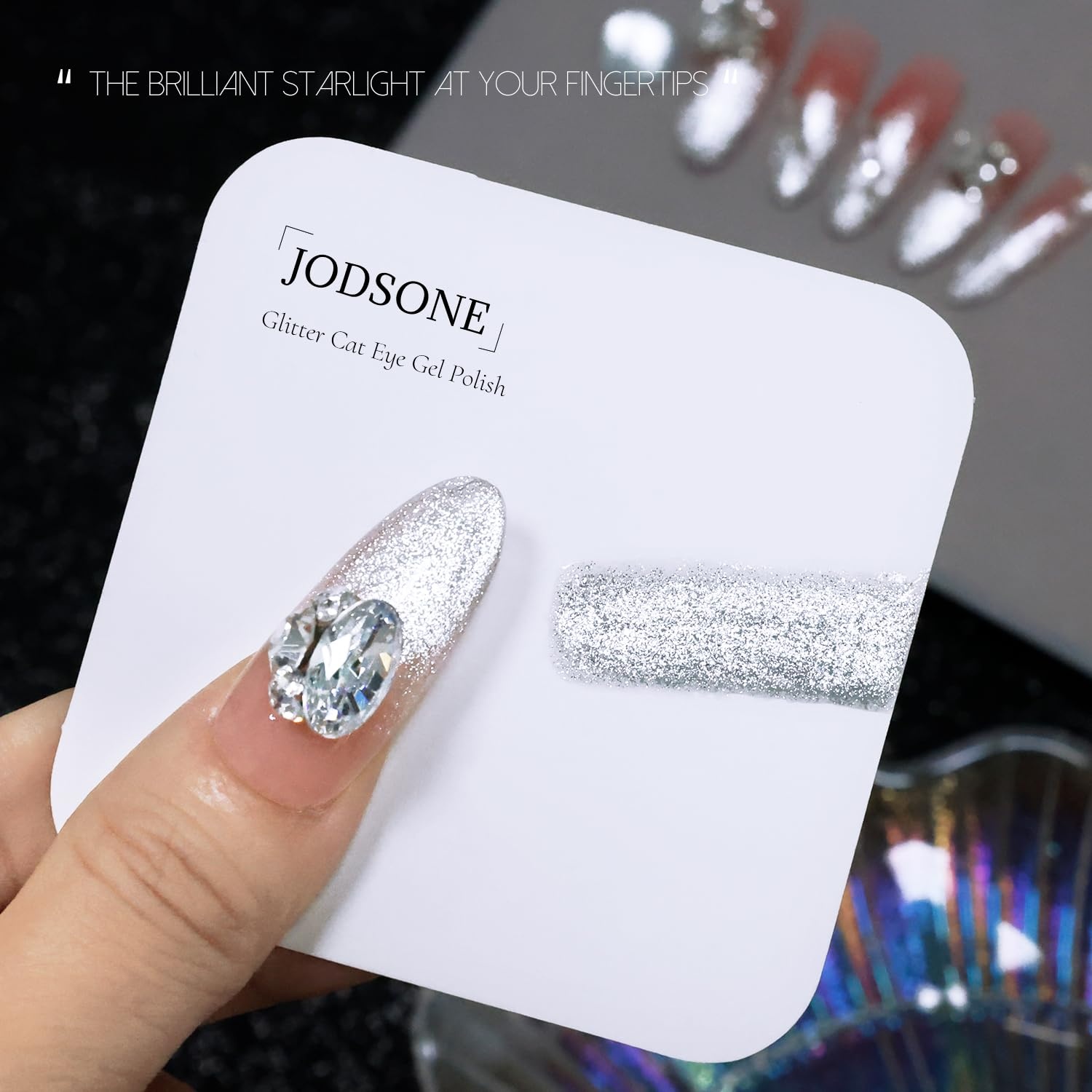 JODSONE Gold Glassy Cat Eye Gel Nail Polish 16.5ml,Holographic Magnetic Cat Eye Gel Polish with Magnet,Reflective Translucent Need U V Curing Salon Gift for Girl & Women,CAT05(16.5ML-CAT11)