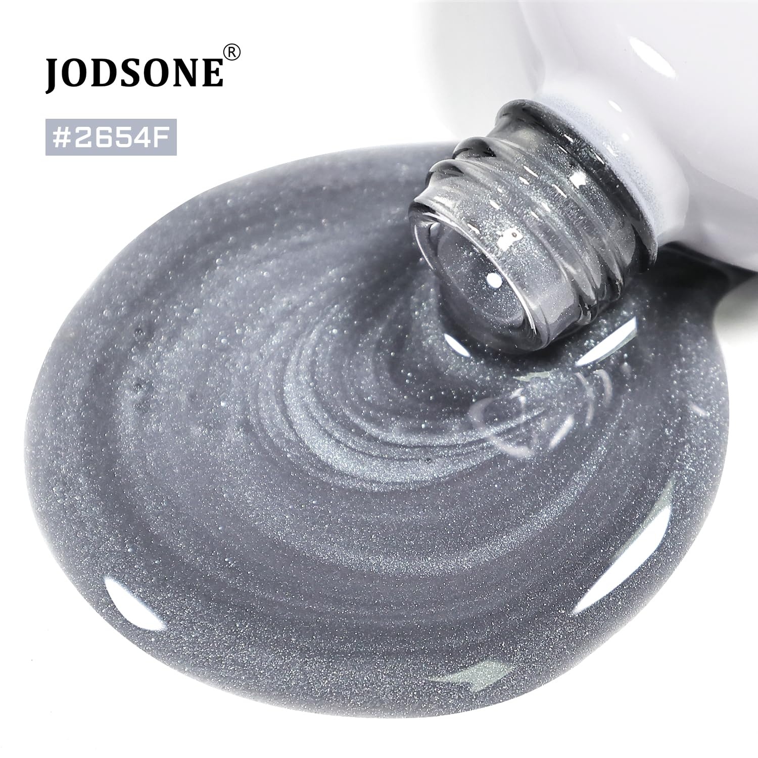 JODSONE 16.5ml Cat Eye Gel Nail Polish Silver Glitter Magnetic Reflective Translucent Need U V Curing(2654F-Silver)