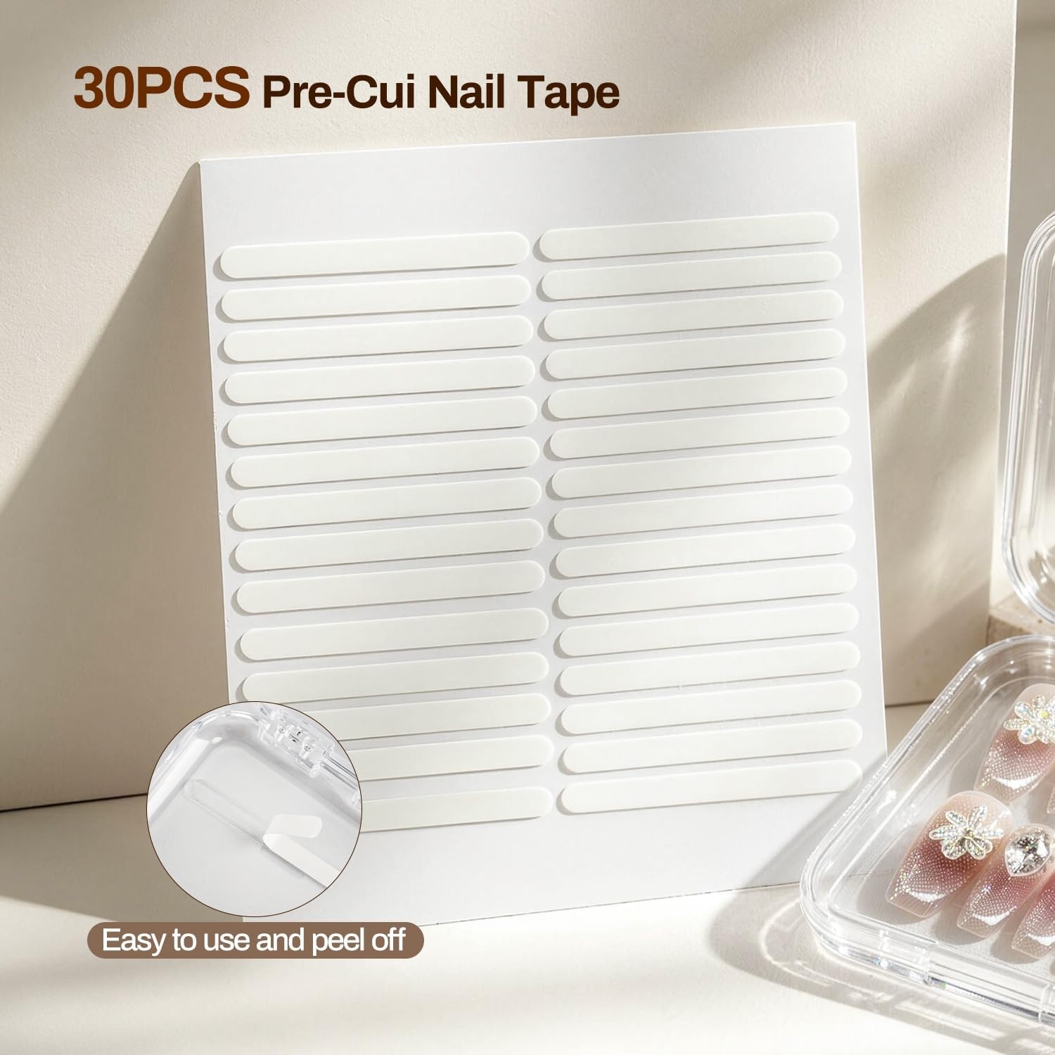 JODSONE 14Pcs Press on Nail Packaging Box with 30Pcs Adhesive Double Sided Tape, Press on Nails Packaging Fake Nail Storage Case for Fake Nail Storage Nail Display Nail Salon(Clear) - view 3