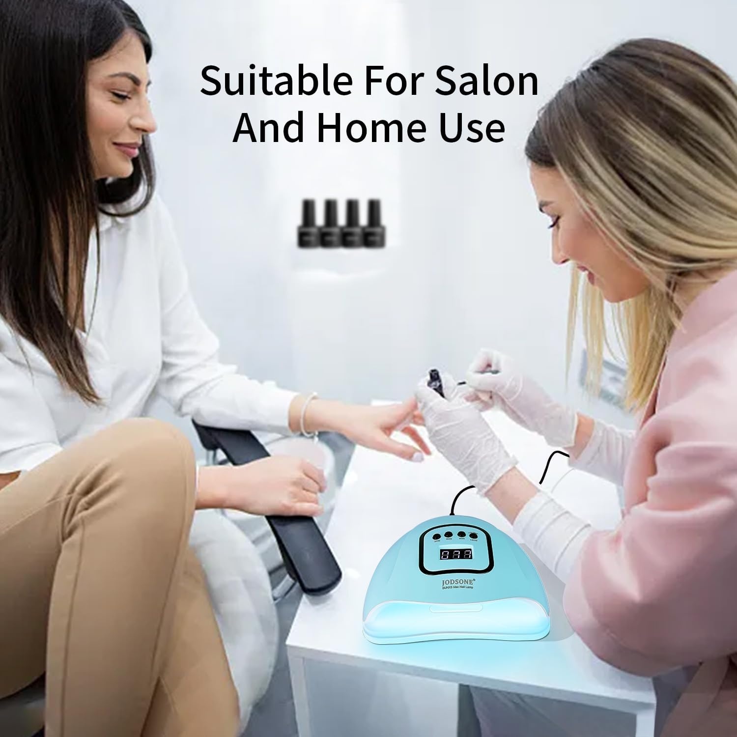 JODSONE Pink U V Nail Lamp for Gel Nail Polish Manicure Light with 4 Timers & Automatic Sensor Nail Dryer Curing LED Light(M5m-blue) - view 7