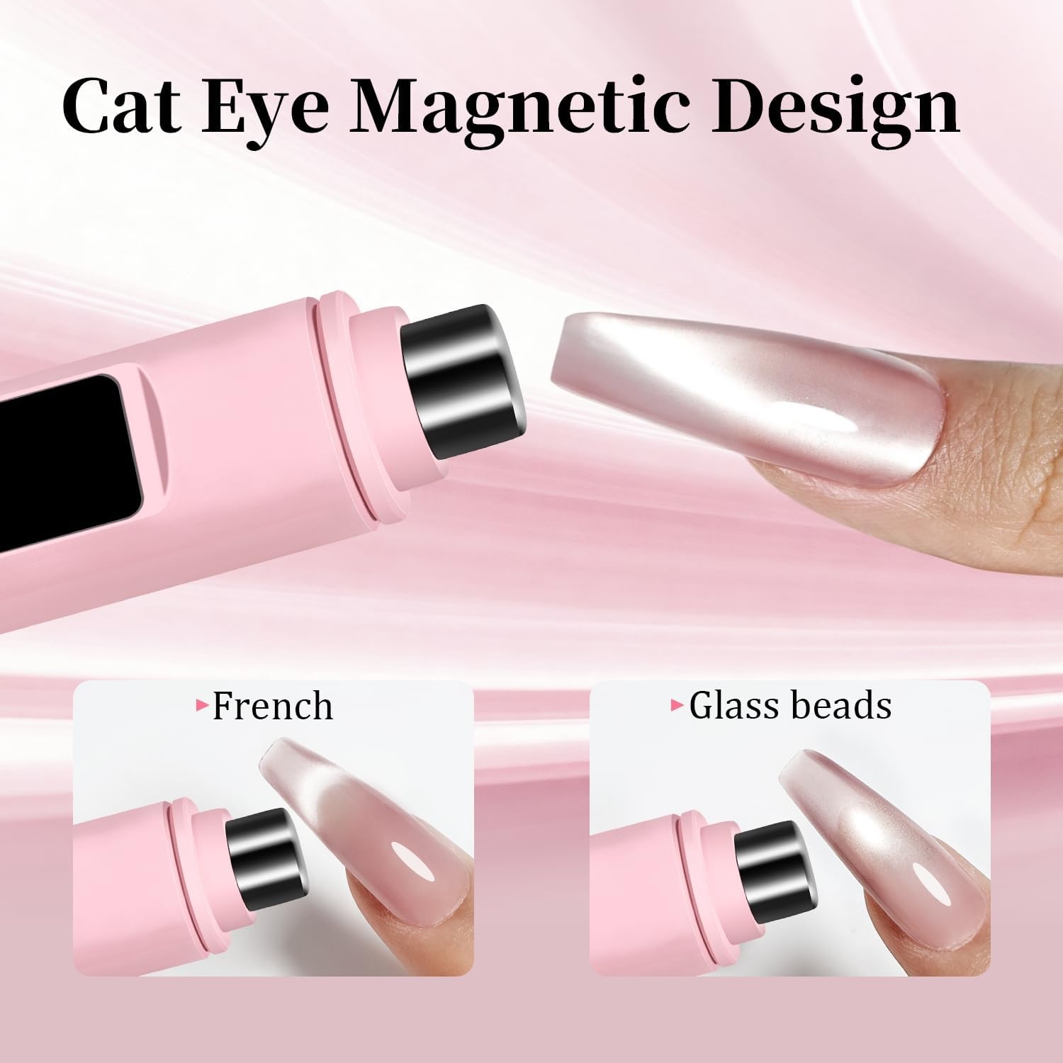 JODSONE Handheld U V Light for Gel Nails Portable Mini Nail Dryer Cordless Rechargeable USB Nail Dryer for Fast Curing for Home DIY Manicure Nail Art, White(Pink) - view 3