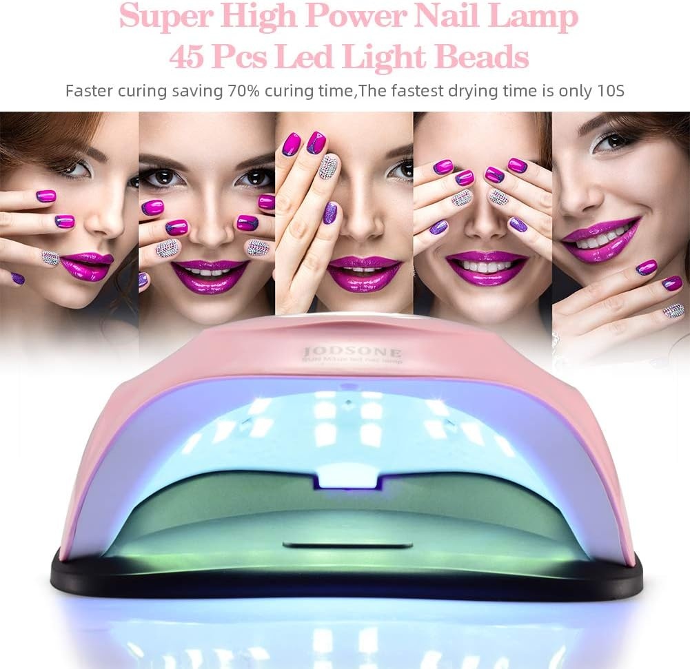 JODSONE Gel U V LED Nail Lamp 120W U V Light for Gel Nails with 45 PCS LED Beads, Nail Light with Automatic Sensor, Suitable for Home and Salon(A003)
