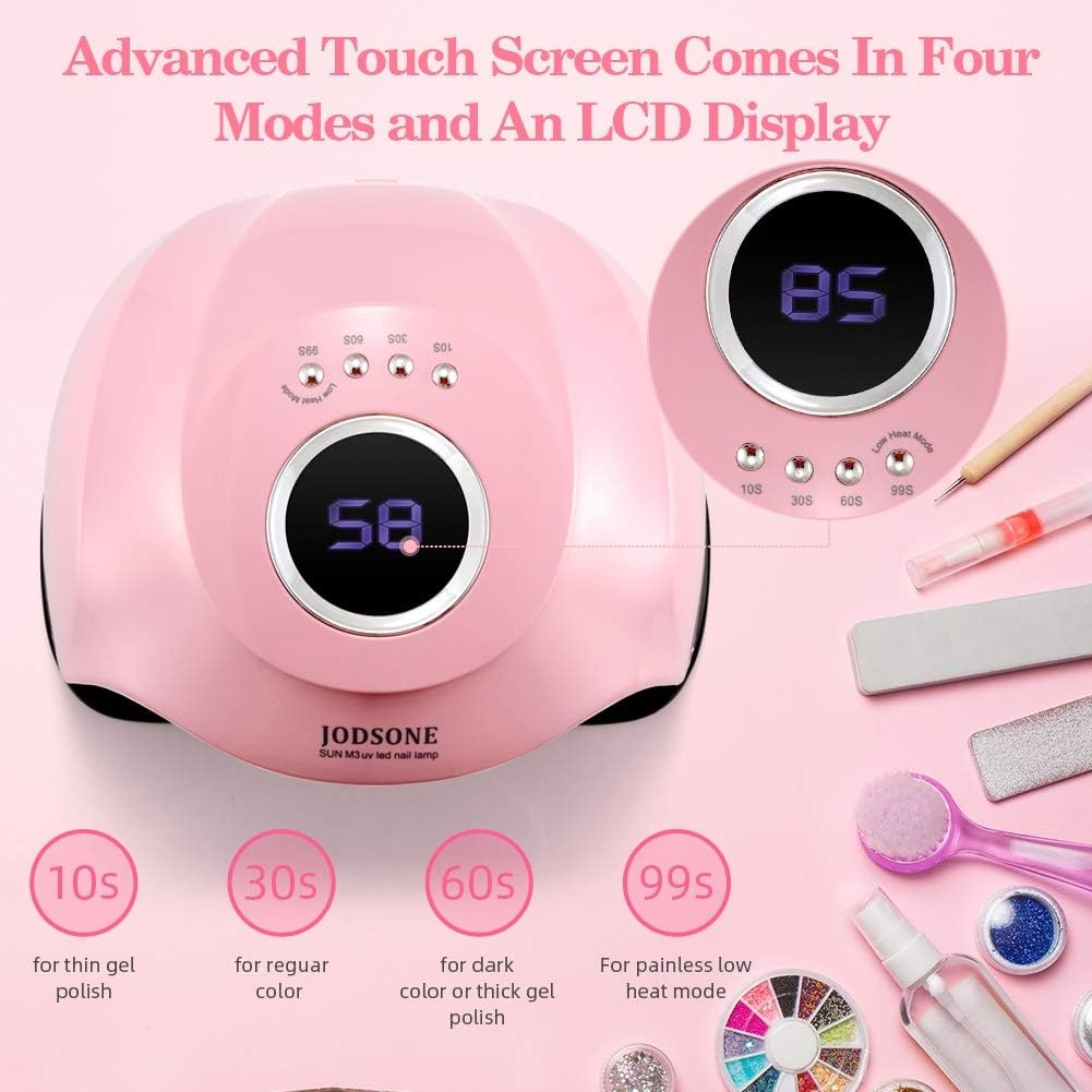 JODSONE Gel U V LED Nail Lamp 120W U V Light for Gel Nails with 45 PCS LED Beads, Nail Light with Automatic Sensor, Suitable for Home and Salon(A003) - view 2