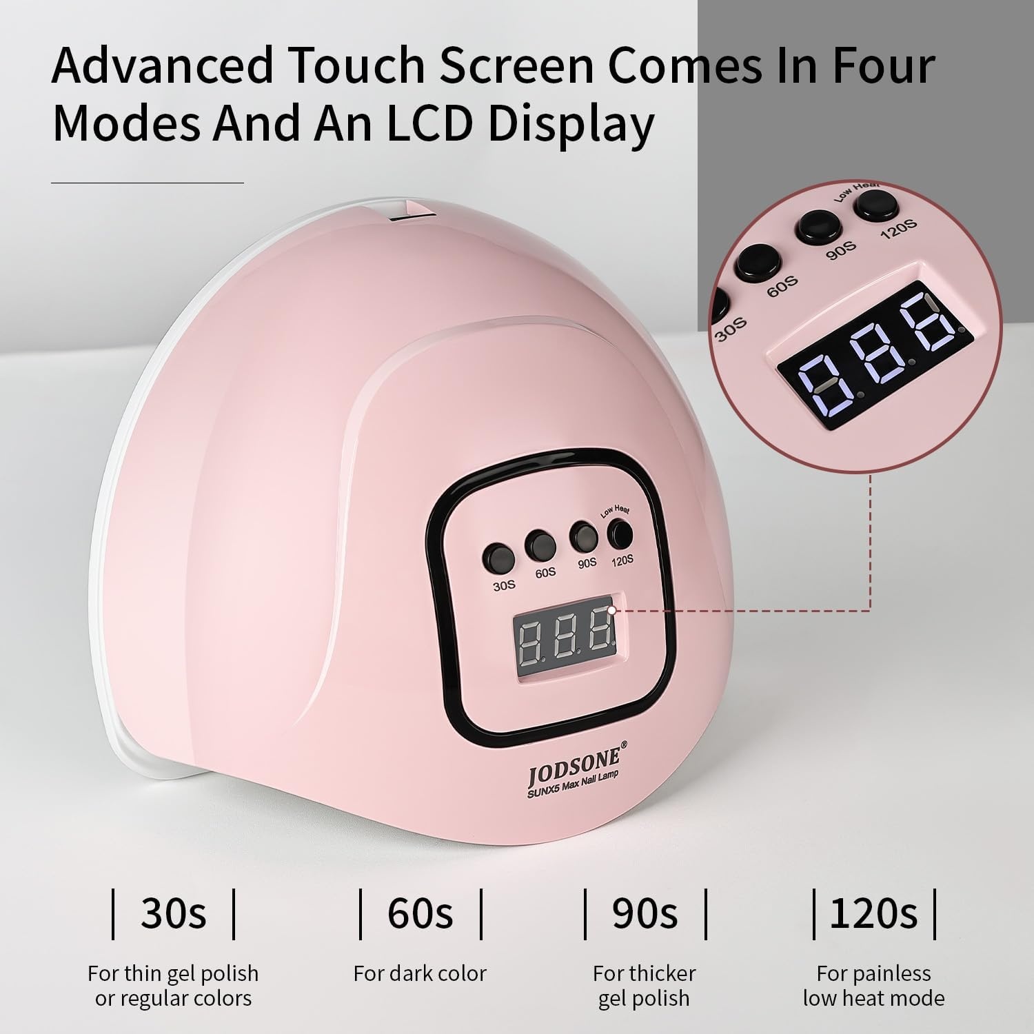 JODSONE Pink U V Nail Lamp for Gel Nail Polish Manicure Light with 4 Timers & Automatic Sensor Nail Dryer Curing LED Light(M5m-pink)