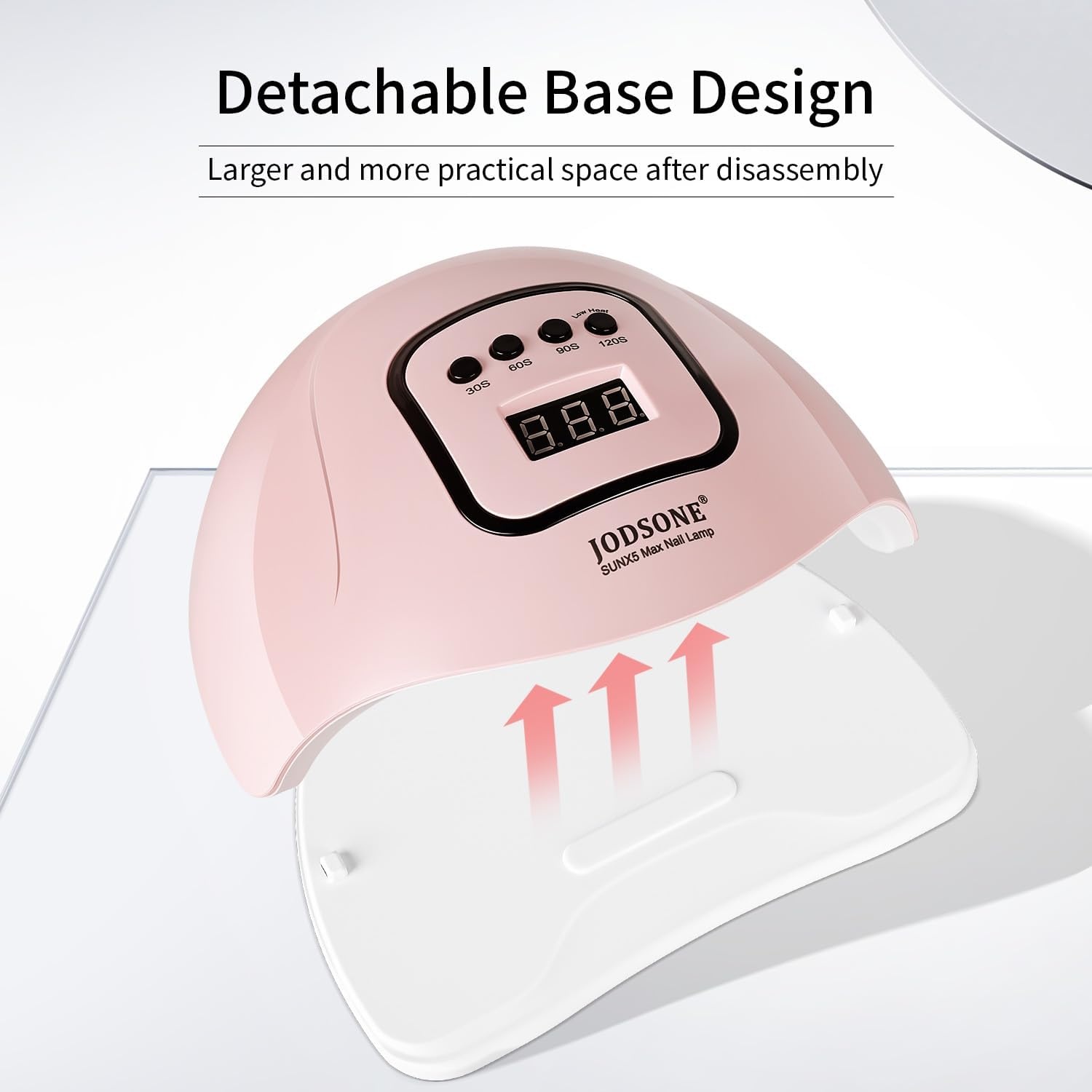 JODSONE Pink U V Nail Lamp for Gel Nail Polish Manicure Light with 4 Timers & Automatic Sensor Nail Dryer Curing LED Light(M5m-pink) - view 4