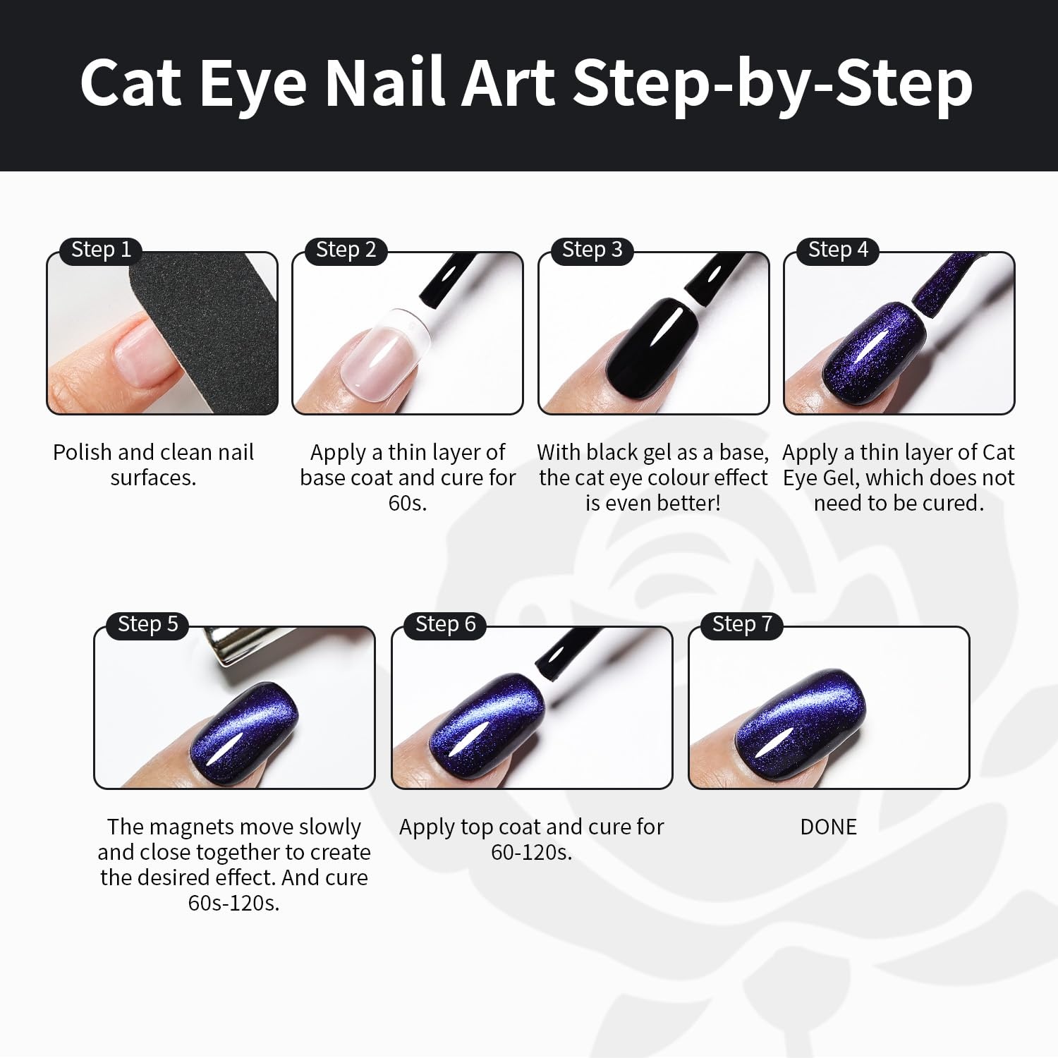JODSONE Cat Eye Gel Nail Polish 10 Colors Blue Green Red with Base Coat Top Coat Magnet Stick Glazed Amber Cat Eye Gel for Home DIY(10Color-CE-16) - view 7