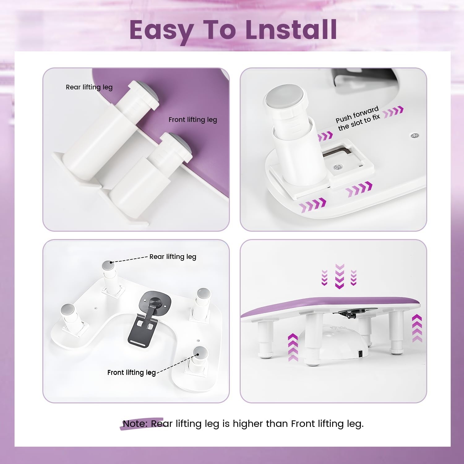JODSONE U-Shaped Brown Arm Rest for Nails Tech with Rotating 360°Built-In Phone Holder and Adjustable Nail Arm Rest Detachable Manicure Hand Rest for Salon Design(Purple-Without Mat) - view 4