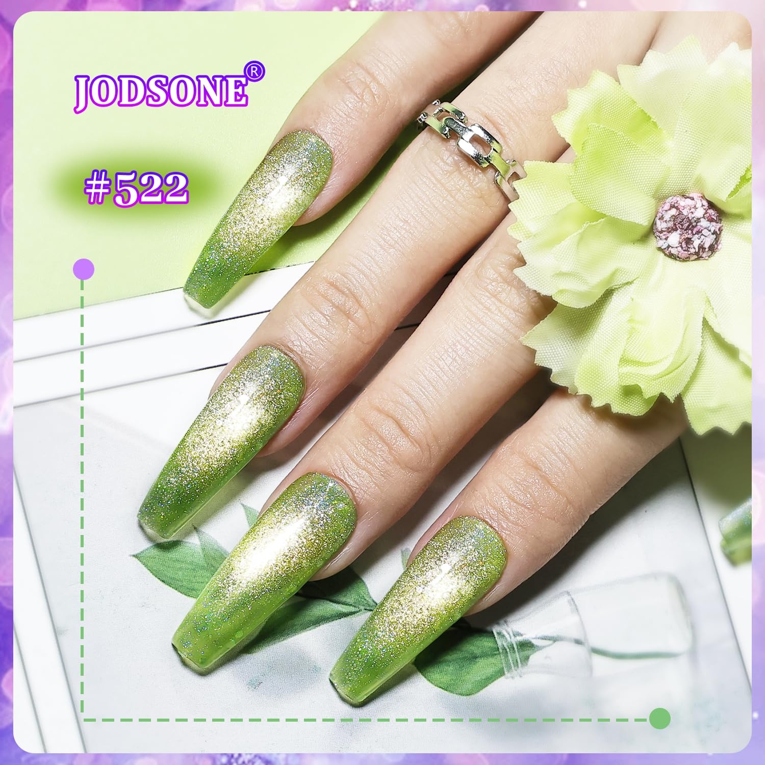 JODSONE Cat Eye Gel Nail Polish 10 Colors Blue Green Red with Base Coat Top Coat Magnet Stick Glazed Amber Cat Eye Gel for Home DIY(10Color-CE-1) - view 3