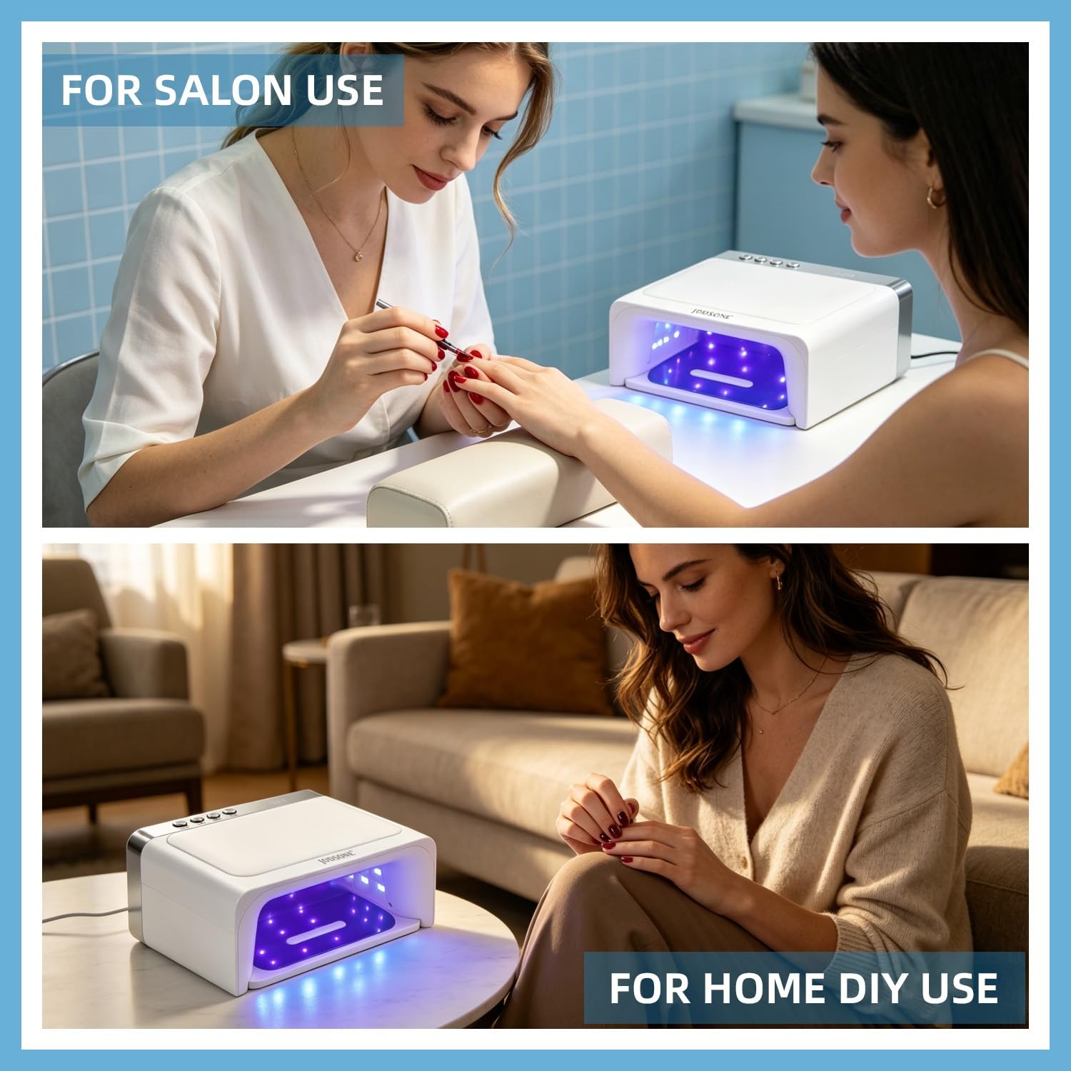 JODSONE Professional Nail Curing Lamp High Power U V LED Gel Nail Lamp with Arm Rest Magnetic Detachable Tray 4 Timer Modes LCD Display Infrared Sensor - view 6