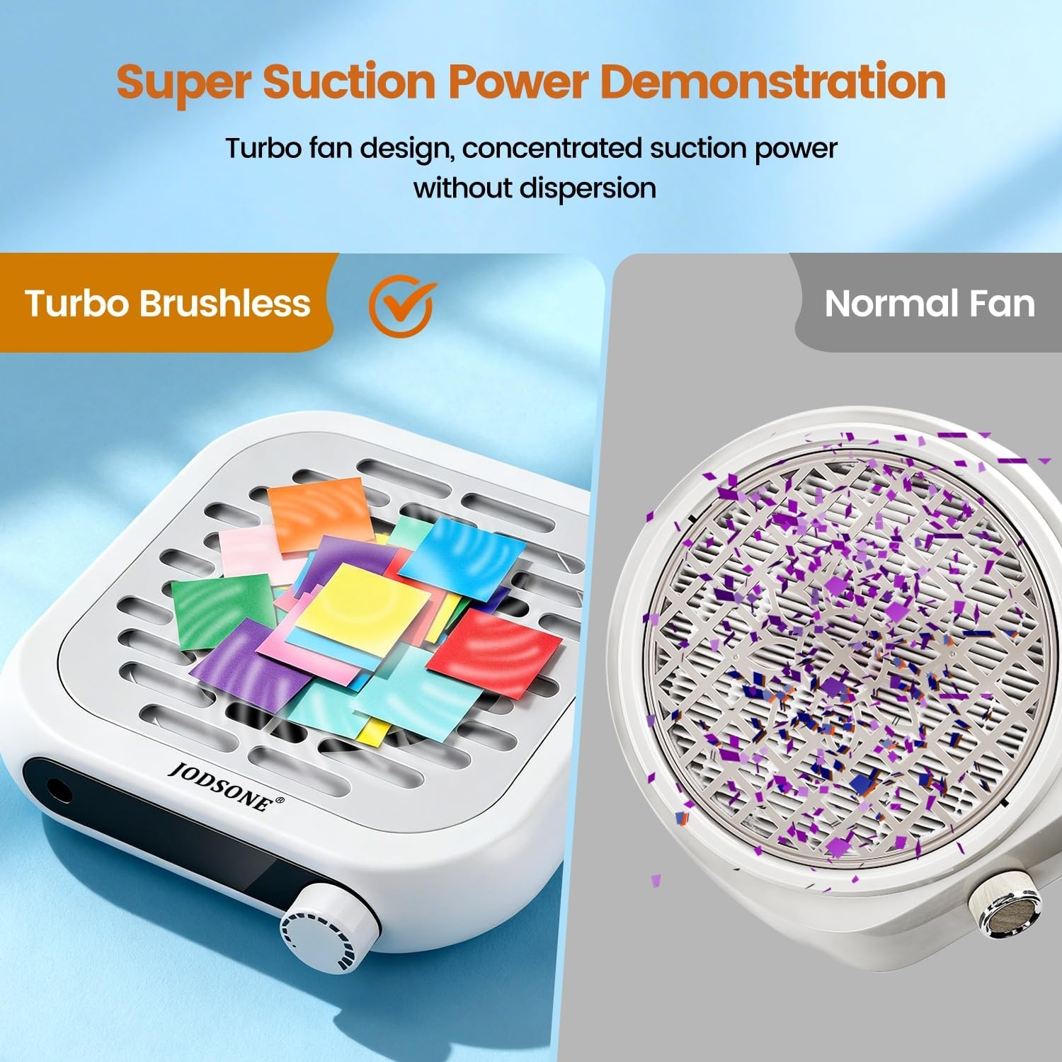 JODSONE 6000RPM Mini Nail Dust Collector PocketSized Low Noise Powerful Suction Portable Nail Salon with 30 Filters Purple(Mini-white) - view 6