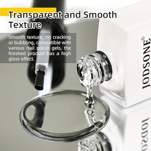 JODSONE 2 Bottles 18ml Top Coat Base Coat Gel Polish Set Compatible for Nail Salon Bright Surface, Girl Gift and At Home DIY Need U V Lamp Curing(18ML-T-1)