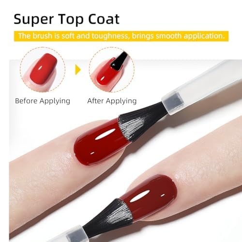 JODSONE 2 Bottles 18ml Top Coat Base Coat Gel Polish Set Compatible for Nail Salon Bright Surface, Girl Gift and At Home DIY Need U V Lamp Curing(18ML-T-1) - view 2