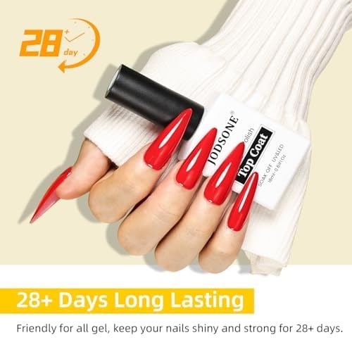 JODSONE 2 Bottles 18ml Top Coat Base Coat Gel Polish Set Compatible for Nail Salon Bright Surface, Girl Gift and At Home DIY Need U V Lamp Curing(18ML-T-1) - view 3