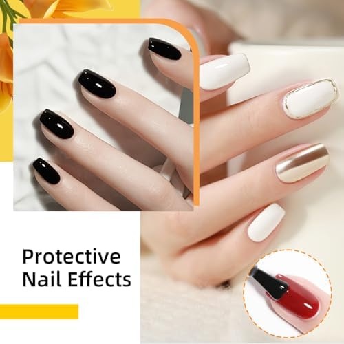 JODSONE 2 Bottles 18ml Top Coat Base Coat Gel Polish Set Compatible for Nail Salon Bright Surface, Girl Gift and At Home DIY Need U V Lamp Curing(18ML-T-1) - view 5