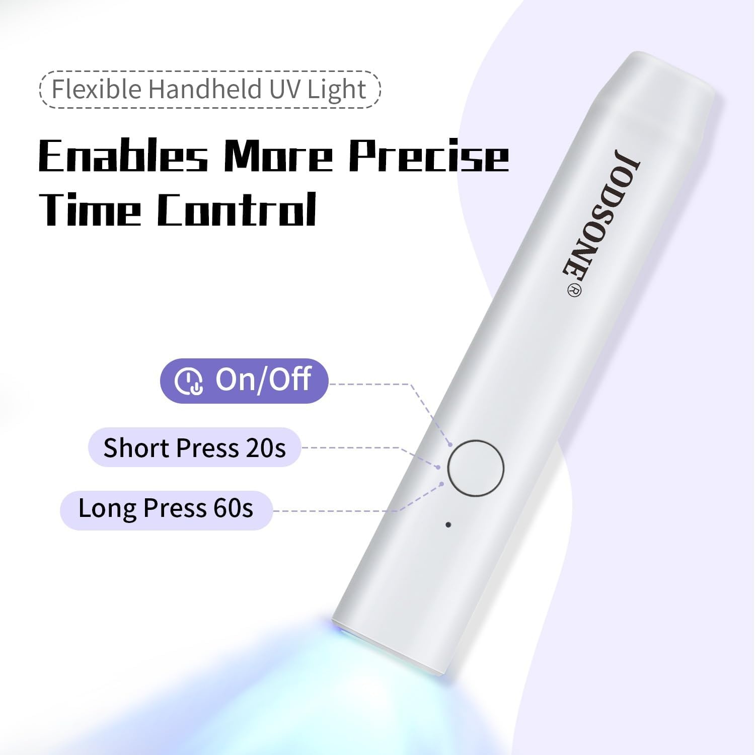 JODSONE Handheld U V Light for Gel Nails Portable Mini Nail Dryer Cordless Rechargeable USB Nail Dryer for Fast Curing for Home DIY Manicure Nail Art, White(Light White) - view 2