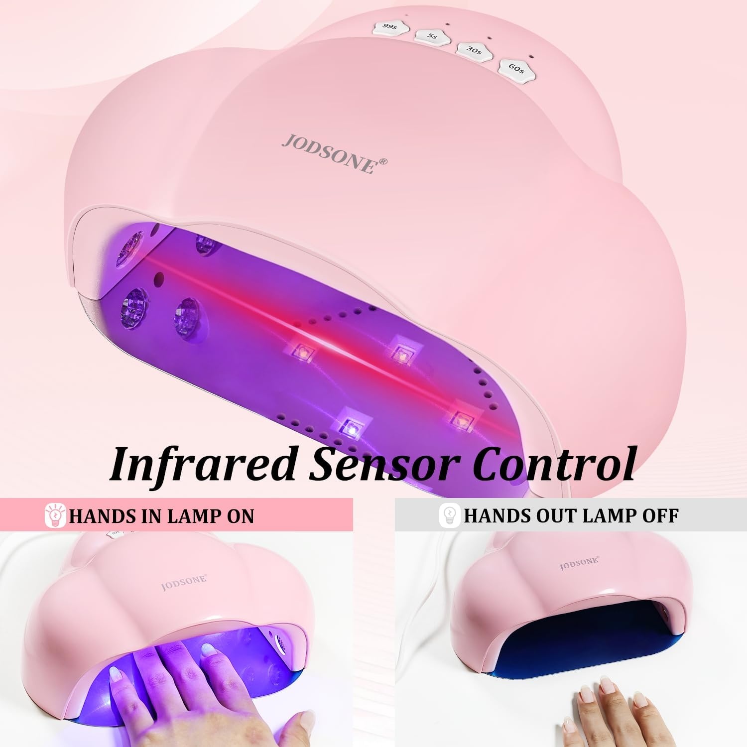 JODSONE Gel U V LED Nail Lamp 120W U V Light for Gel Nails with 45 PCS LED Beads, Nail Light with Automatic Sensor, Suitable for Home and Salon(A001) - view 2