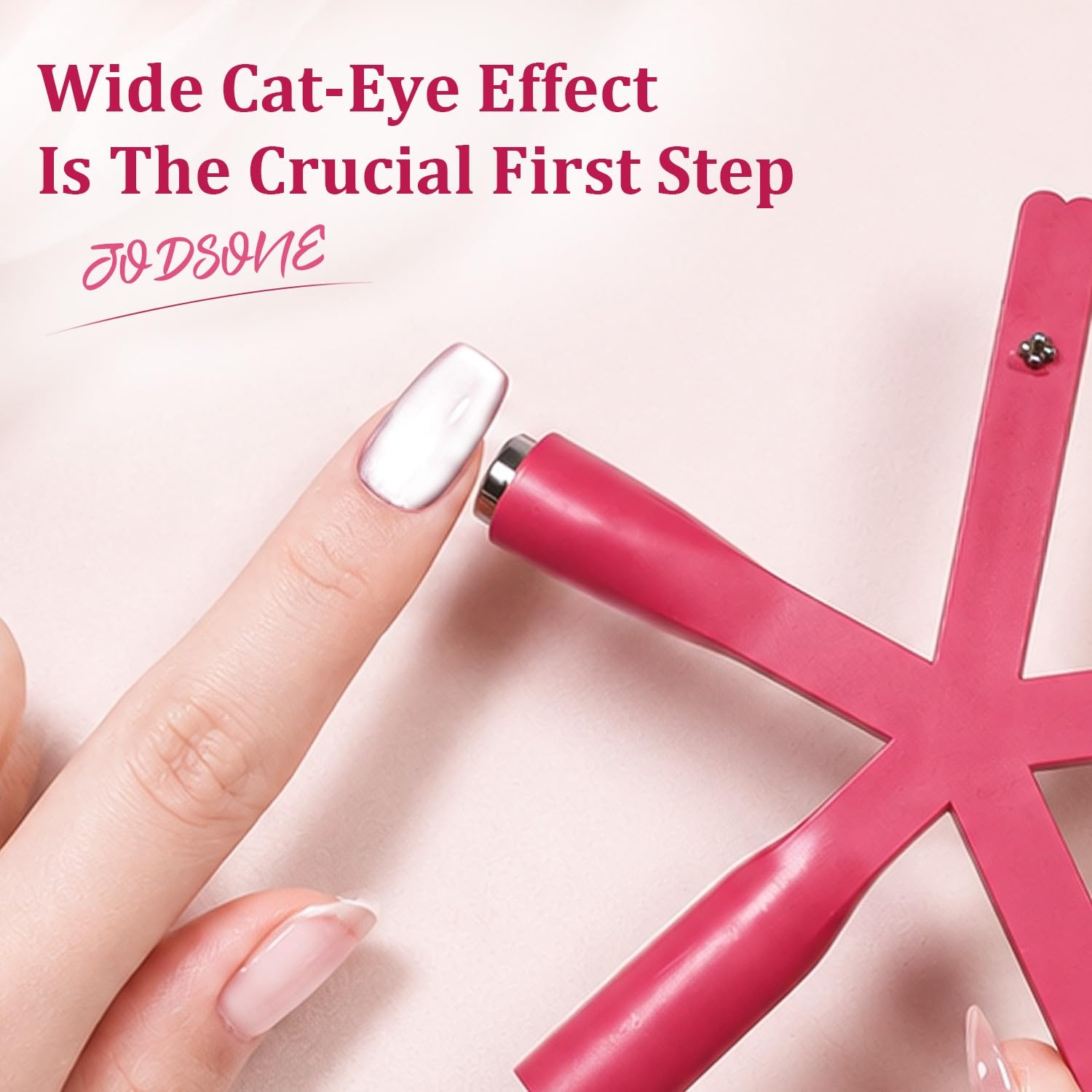 JODSONE Cat Eye Magnet, 8-in-1 Multi-Effect Nail Magnetic Tool for Cat Eye Gel Polish, Create French Tip, Heart, Ribbon & Glass Bead Designs, Nail Art Tool for DIY & Salon(M1) - view 2