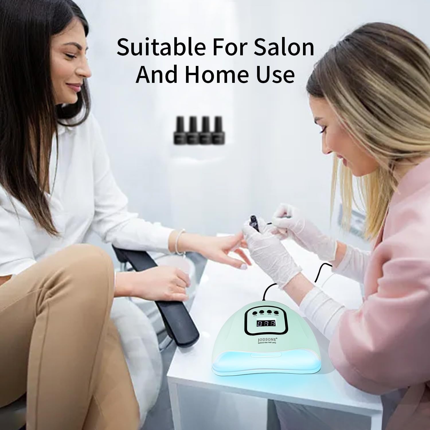 JODSONE Pink U V Nail Lamp for Gel Nail Polish Manicure Light with 4 Timers & Automatic Sensor Nail Dryer Curing LED Light(M5m-light Green) - view 7