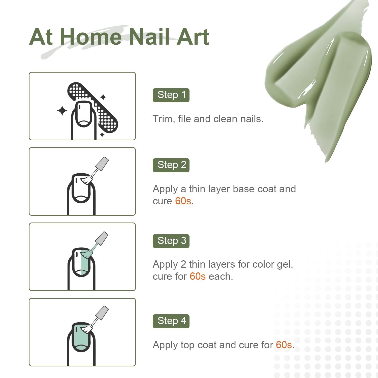 JODSONE Gel Nail Polish Dark Green 10ml Gel Polish Nail Gift Soak Off U V LED Nail Lamp Art Manicure Salon DIY Home for Women Girls(B49) - view 7