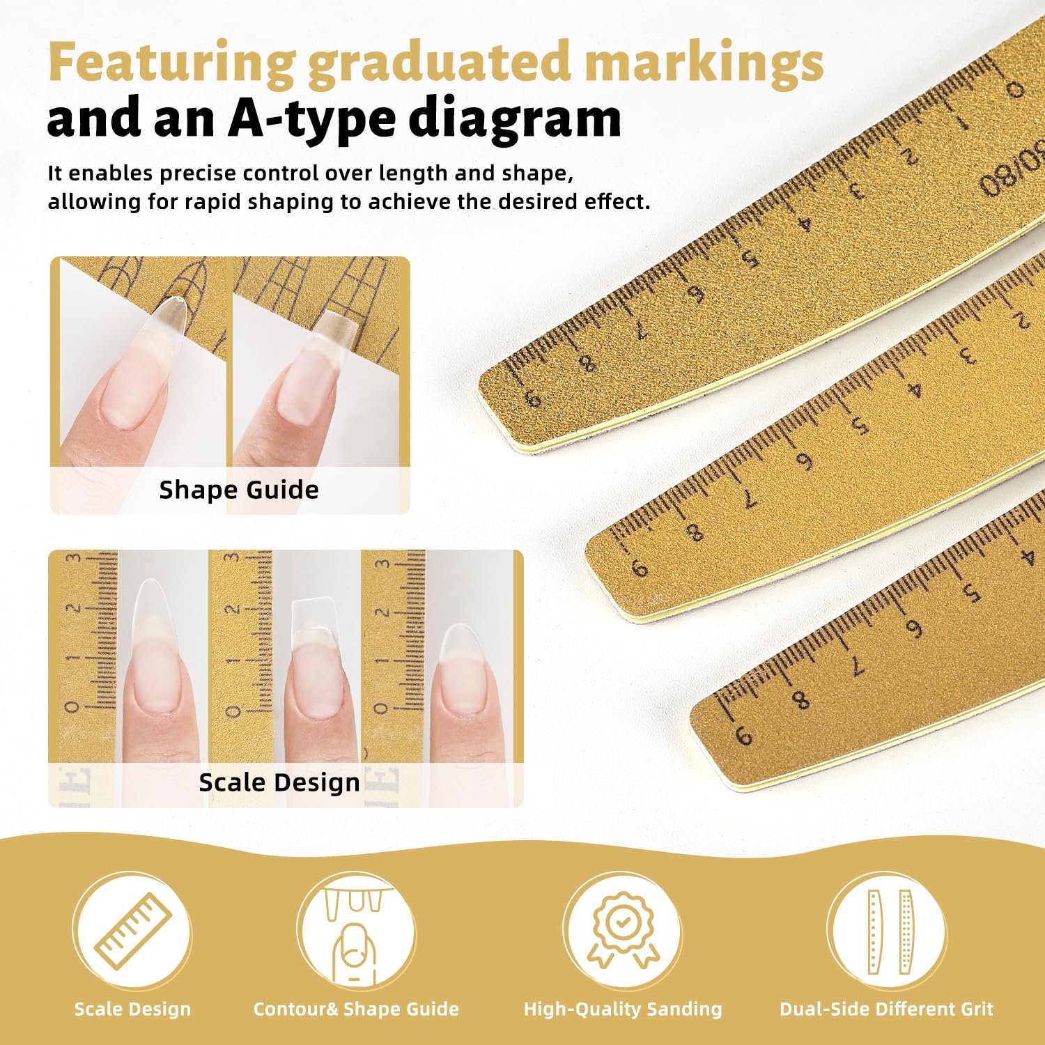 JODSONE Nail File and Buffer Set 5PCS Double Side Trimed Nail Files and Buffers Emery Boards for Nails 80/240 Nail Shine Polishing Stick Reusable Washable Nails Tools Suit for Home Salon - view 2