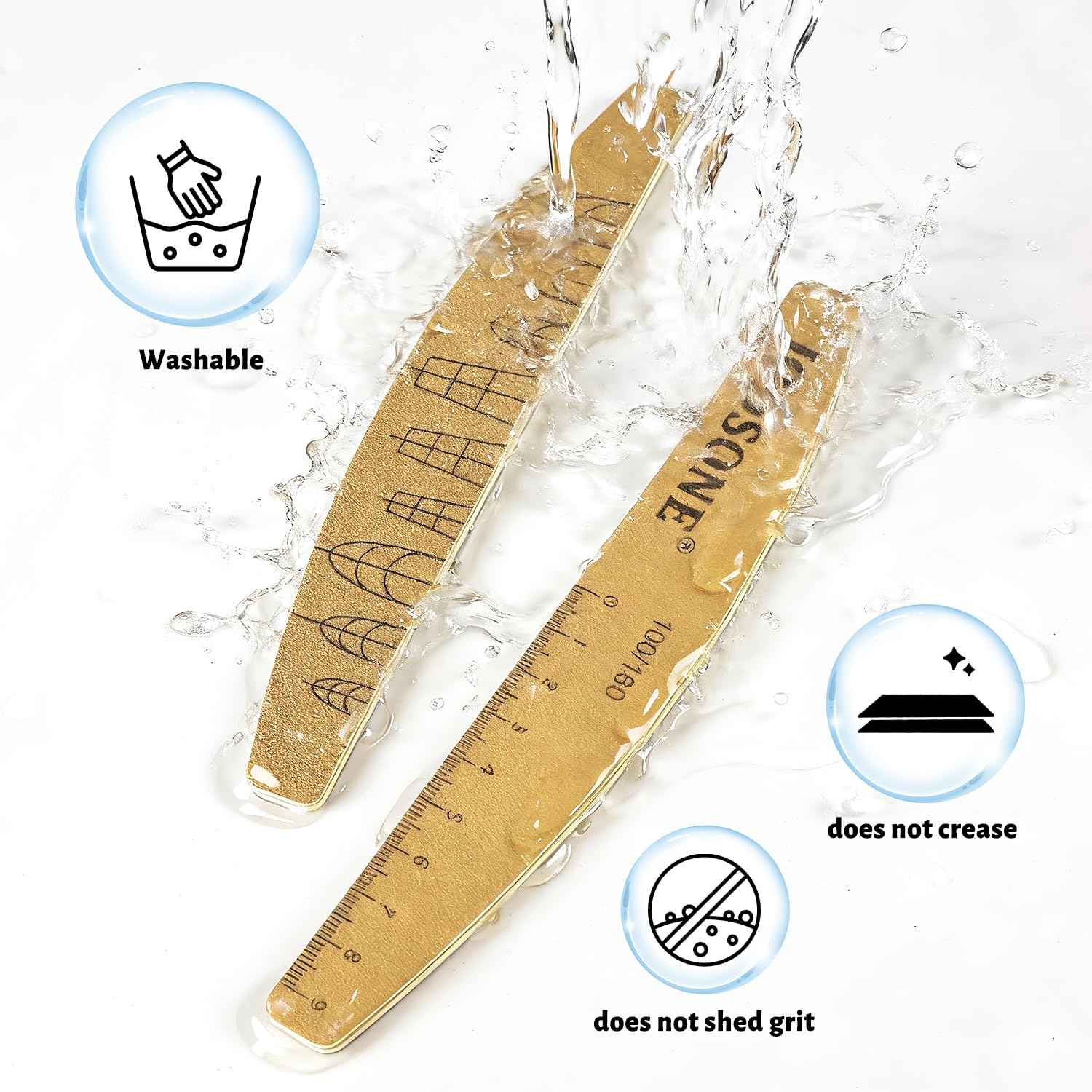 JODSONE Nail File and Buffer Set 5PCS Double Side Trimed Nail Files and Buffers Emery Boards for Nails 80/240 Nail Shine Polishing Stick Reusable Washable Nails Tools Suit for Home Salon - view 4