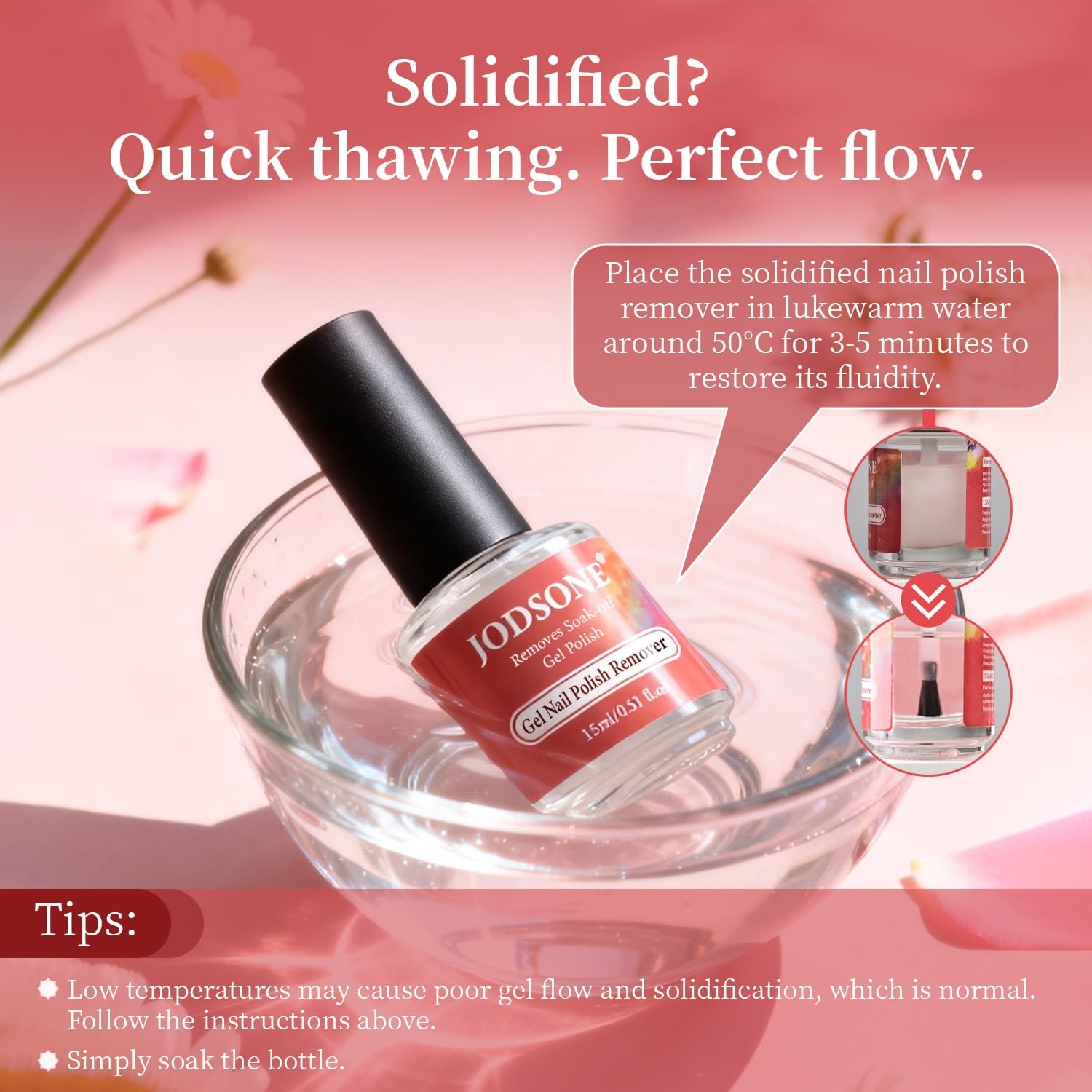 JODSONE 15ML Gel Nail Polish Remover No Need Soaking or Wrapping Gel Remover for Nails 3-5 Minutes Easy And Quick(A03)