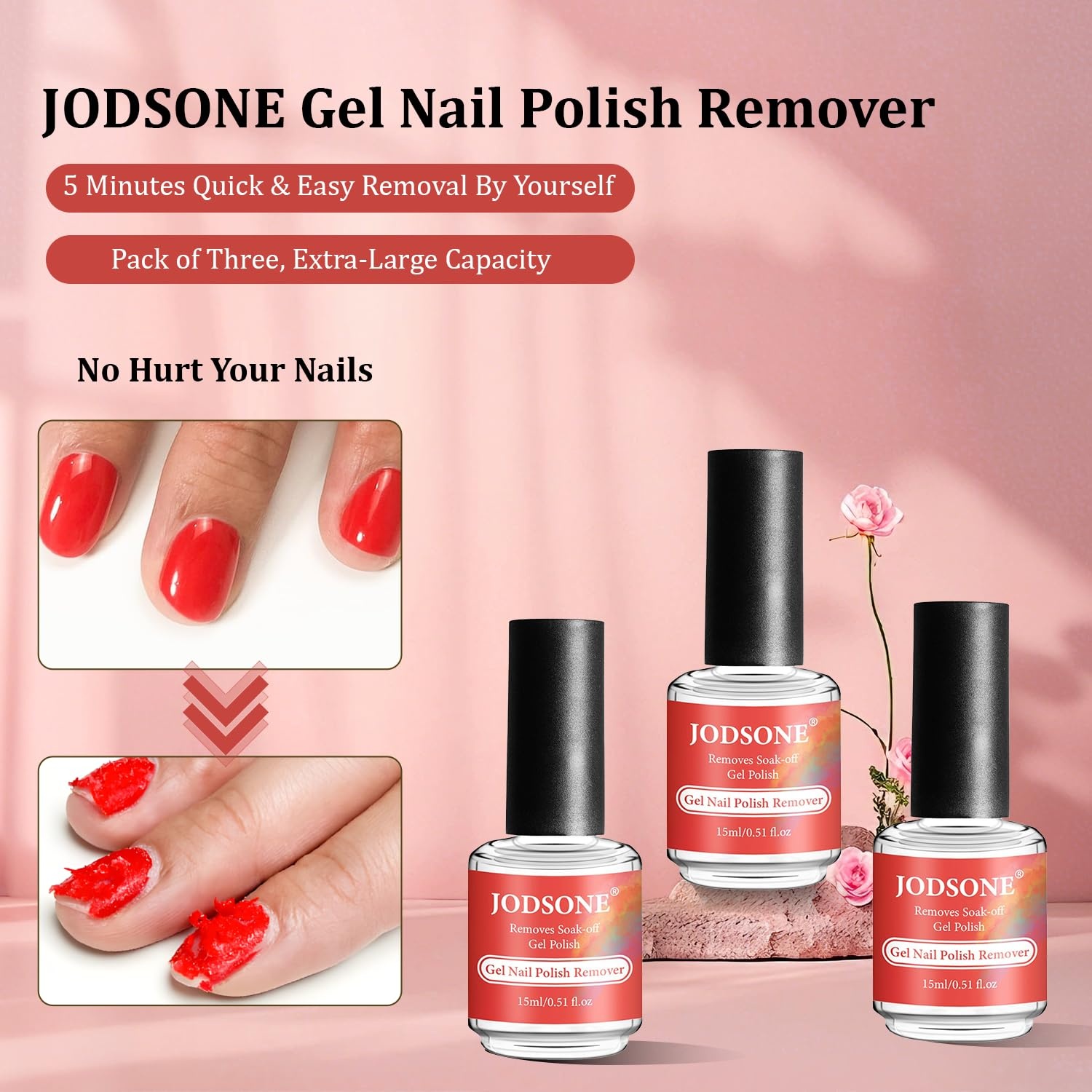 JODSONE 15ML Gel Nail Polish Remover No Need Soaking or Wrapping Gel Remover for Nails 3-5 Minutes Easy And Quick(A01)
