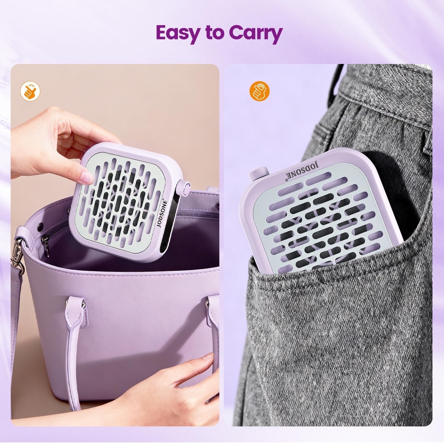 JODSONE 6000RPM Mini Nail Dust Collector PocketSized Low Noise Powerful Suction Portable Nail Salon with 30 Filters Purple(Mini-purple) - view 2