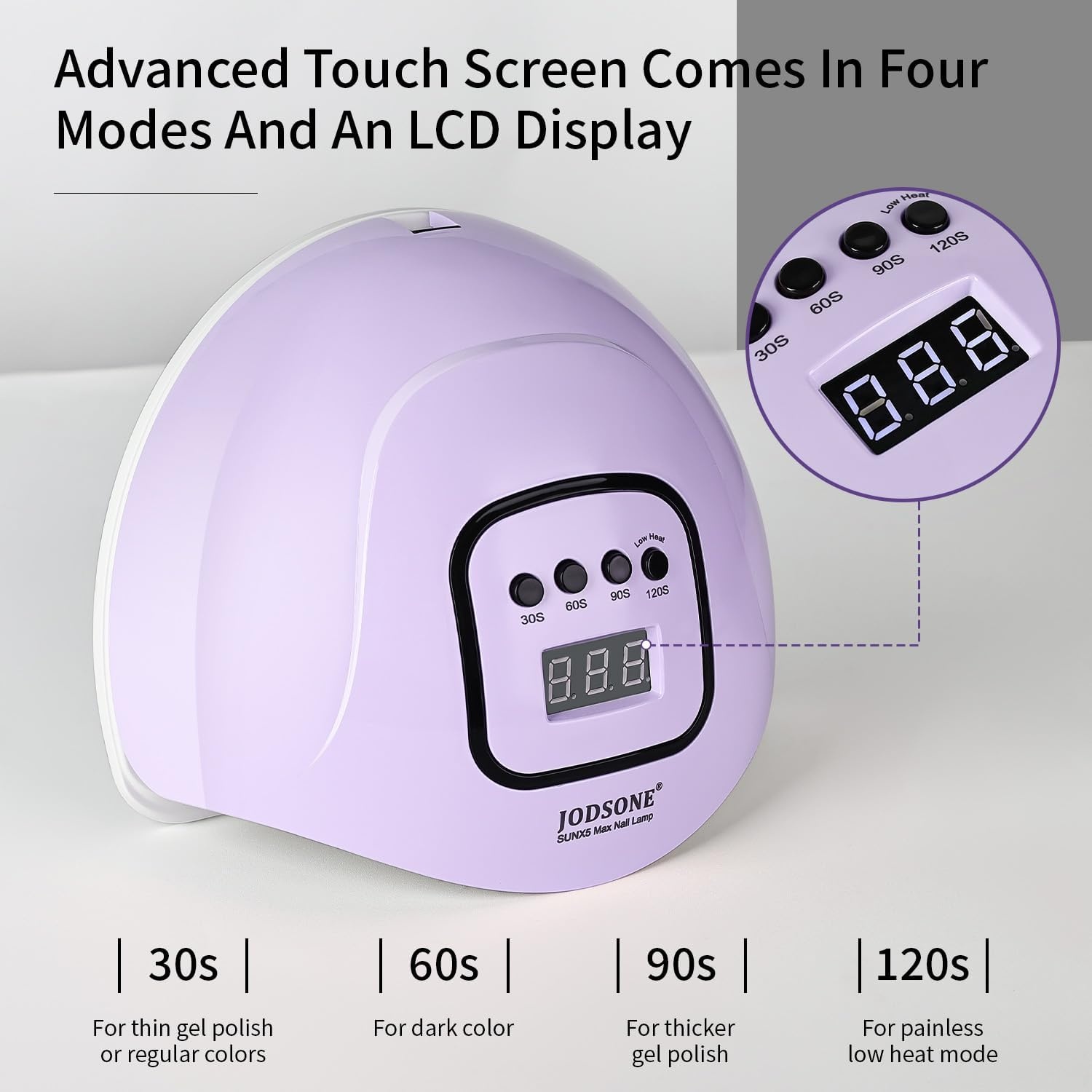 JODSONE Pink U V Nail Lamp for Gel Nail Polish Manicure Light with 4 Timers & Automatic Sensor Nail Dryer Curing LED Light(M5M-Purple)