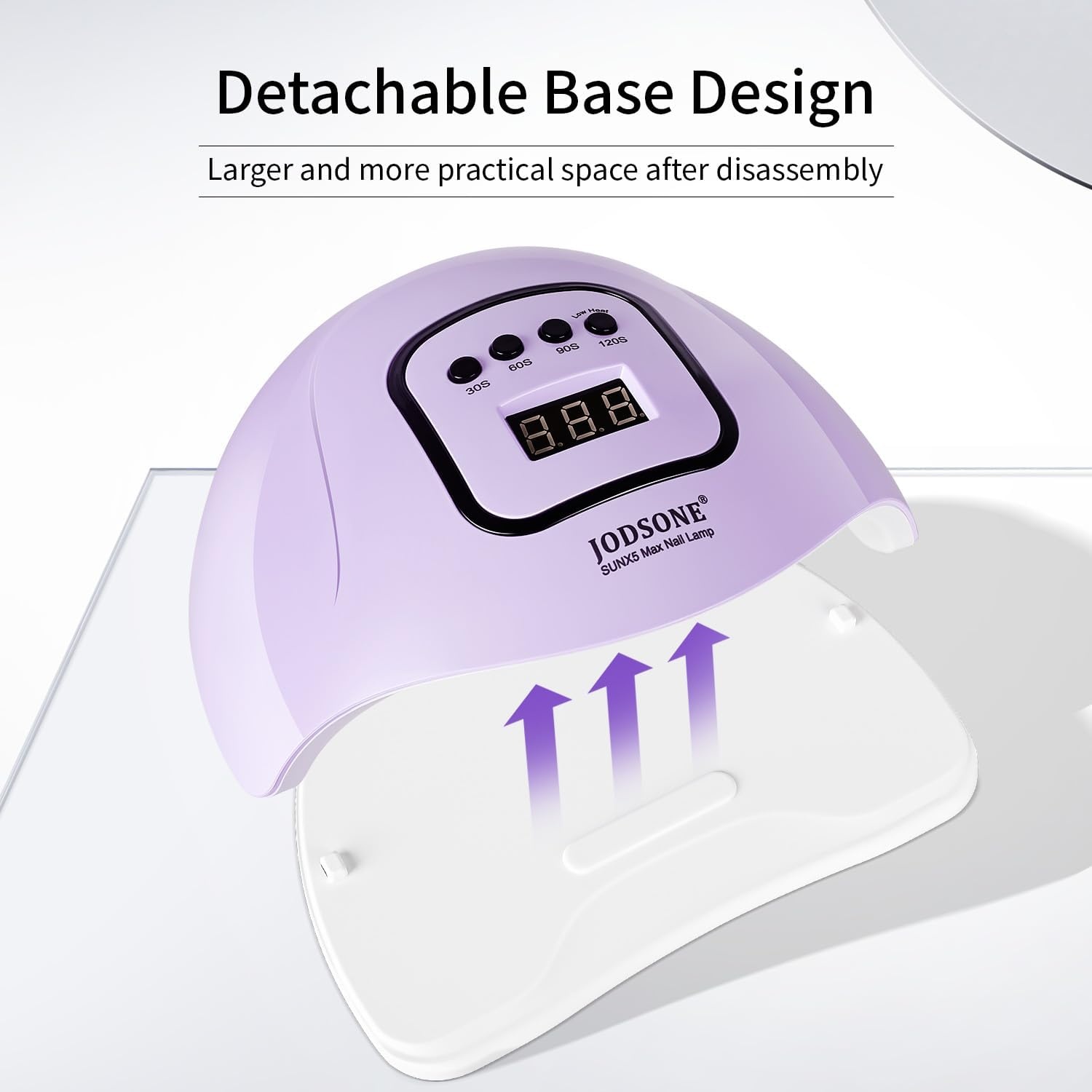 JODSONE Pink U V Nail Lamp for Gel Nail Polish Manicure Light with 4 Timers & Automatic Sensor Nail Dryer Curing LED Light(M5M-Purple) - view 4