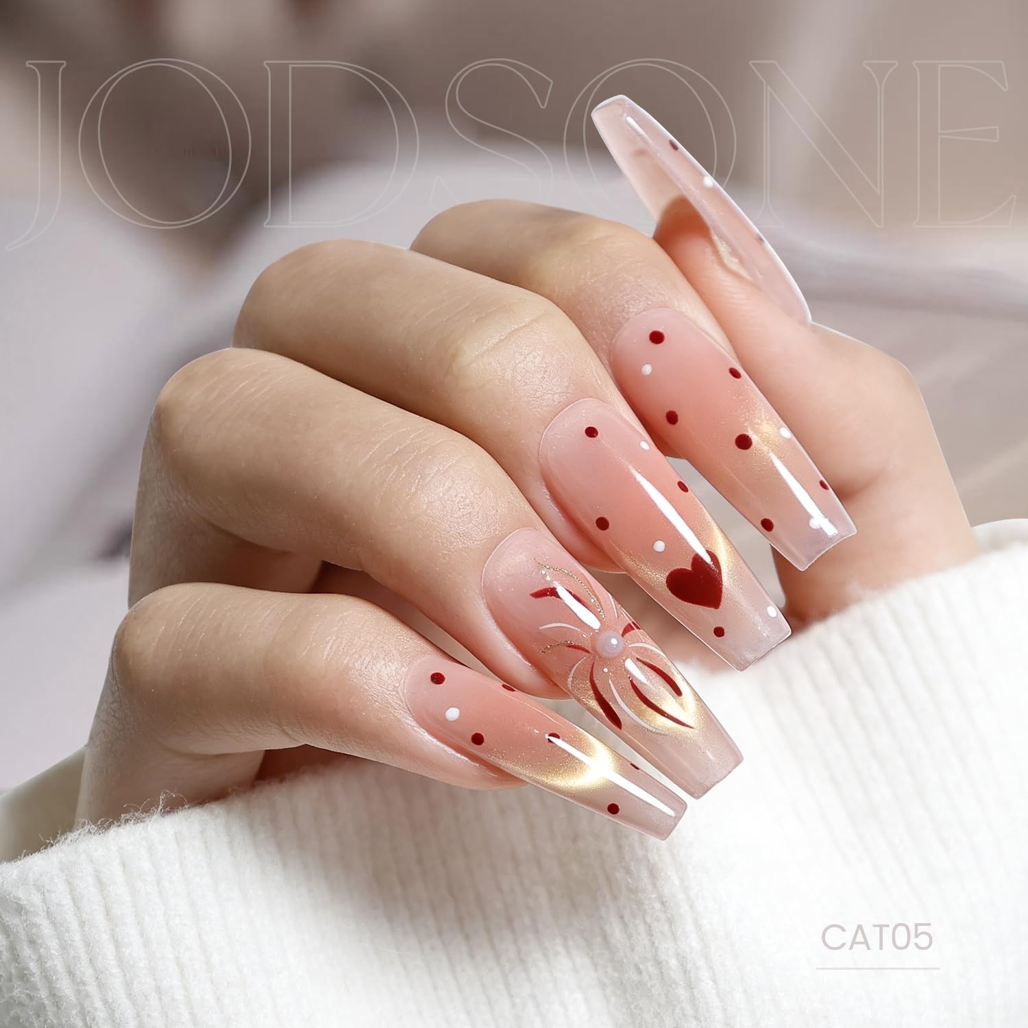 JODSONE Gold Glassy Cat Eye Gel Nail Polish 16.5ml,Holographic Magnetic Cat Eye Gel Polish with Magnet,Reflective Translucent Need U V Curing Salon Gift for Girl & Women,CAT05(16.5ML-CAT05) - view 4