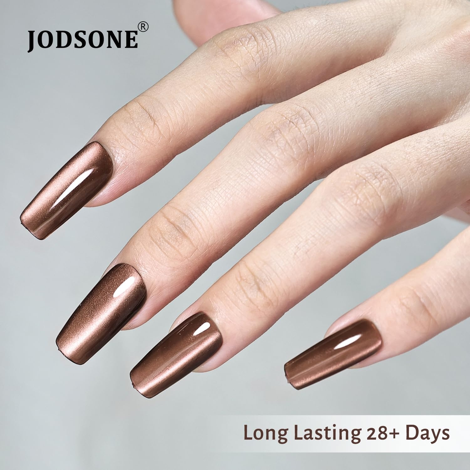 JODSONE 16.5ml Cat Eye Gel Nail Polish Silver Glitter Magnetic Reflective Translucent Need U V Curing(2719F-Dark Brown) - view 4