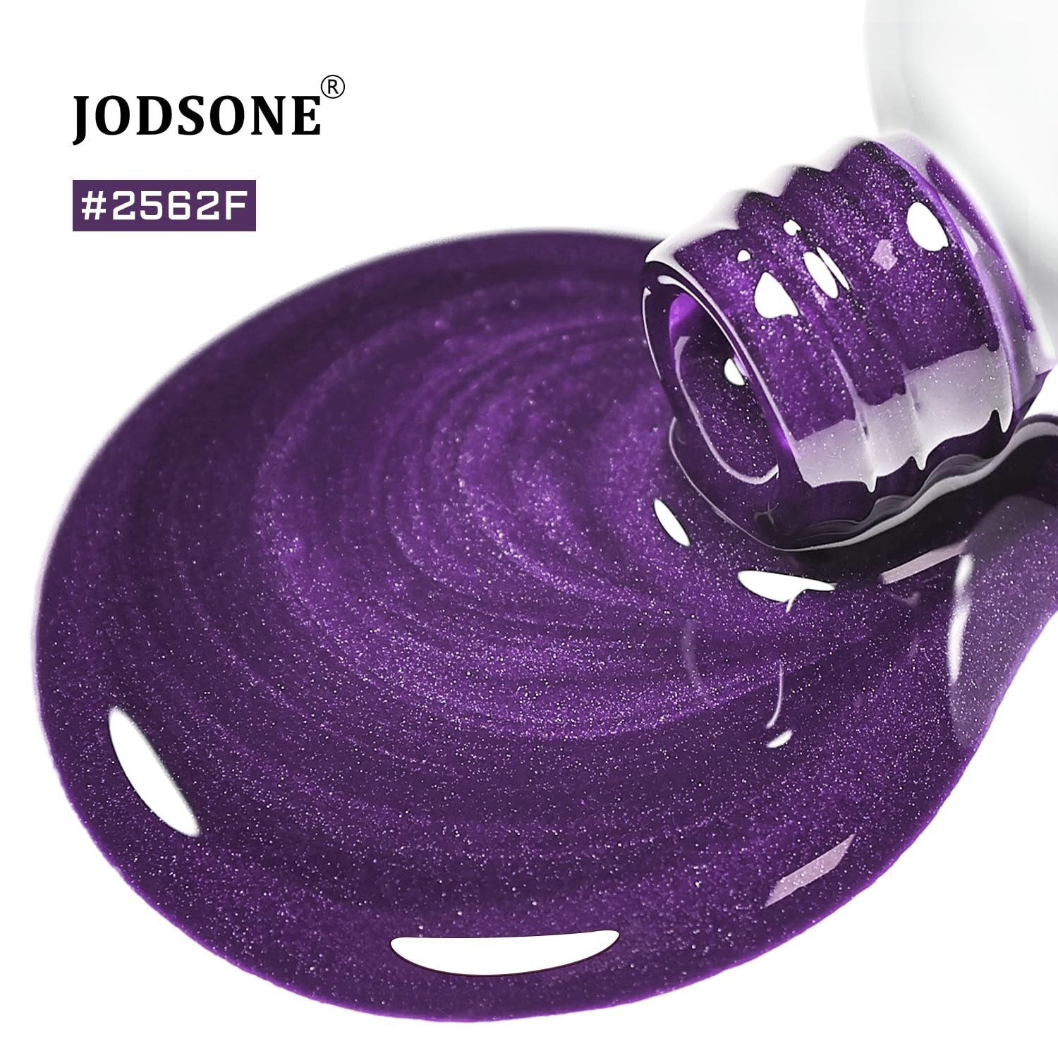 JODSONE 16.5ml Cat Eye Gel Nail Polish Silver Glitter Magnetic Reflective Translucent Need U V Curing(2562F-Dark Purple)