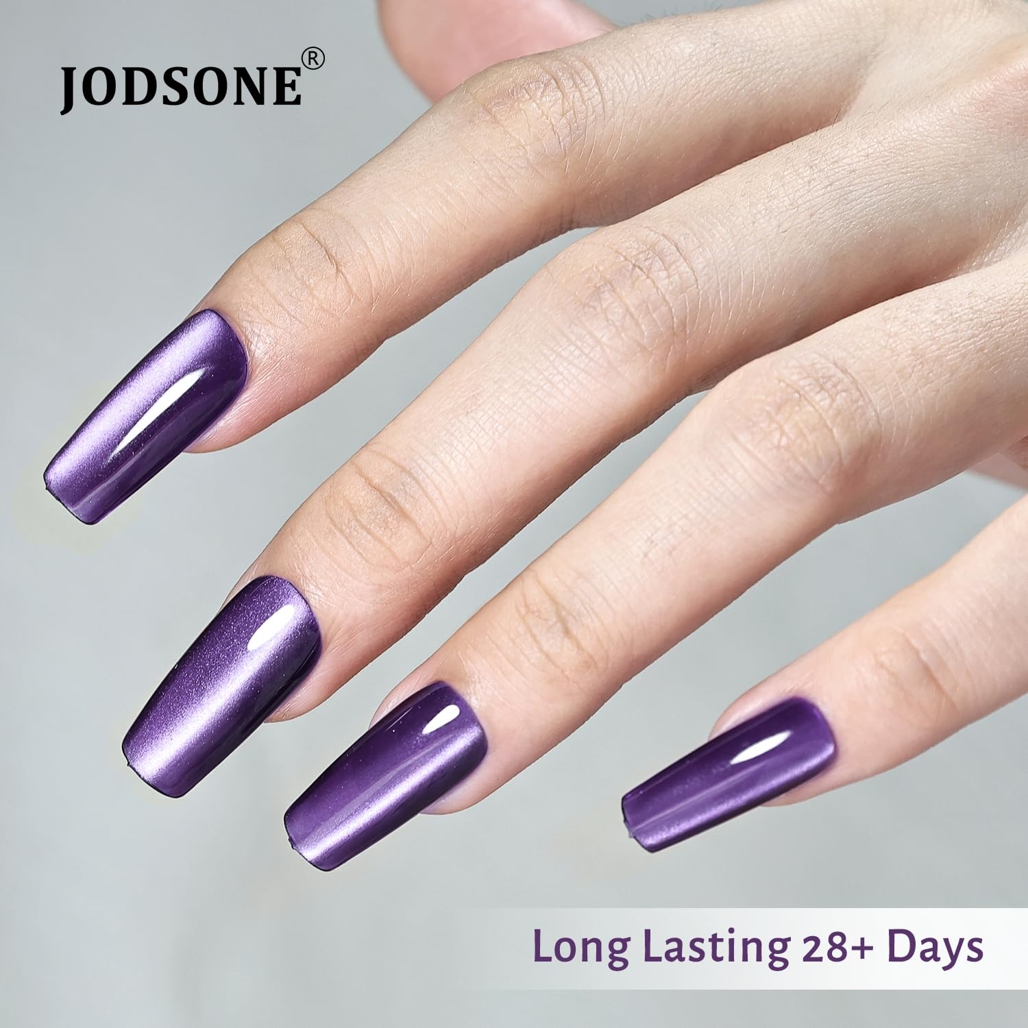 JODSONE 16.5ml Cat Eye Gel Nail Polish Silver Glitter Magnetic Reflective Translucent Need U V Curing(2562F-Dark Purple) - view 3