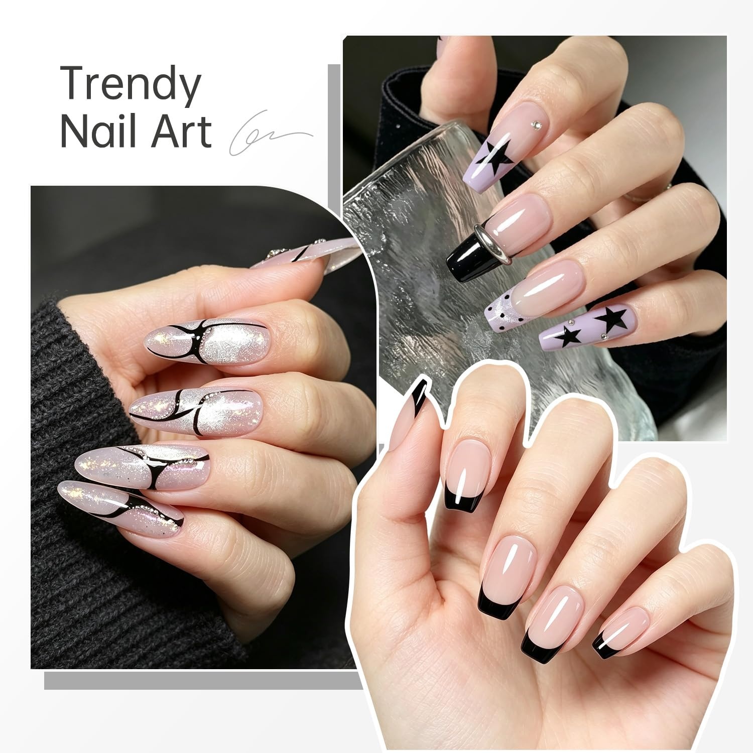 JODSONE White Nail Art Gel Liner, 18ml UV Gel Polish, Thin Brush | Classic White Color Nail Art Polish, French Tip Tool, UV/LED Cure Required, Built-In Thin Brush for DIY Manicure At Home(LMK01) - view 6