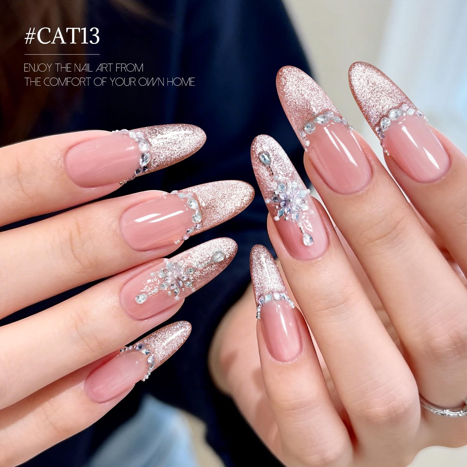 JODSONE Gold Glassy Cat Eye Gel Nail Polish 16.5ml,Holographic Magnetic Cat Eye Gel Polish with Magnet,Reflective Translucent Need U V Curing Salon Gift for Girl & Women,CAT05(16.5ML-CAT13) - view 3